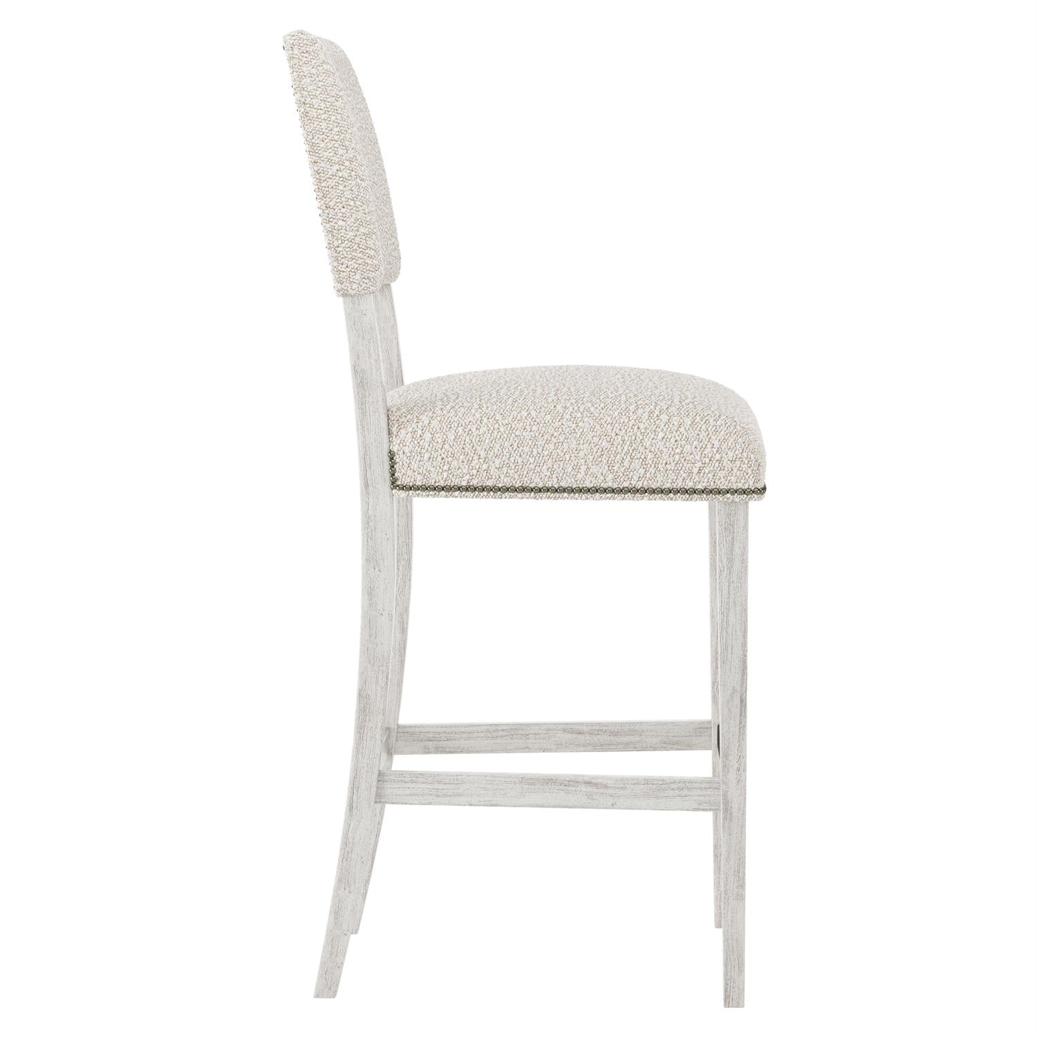 Bernhardt Furniture Moore Fabric Bar Stool in Glacier White