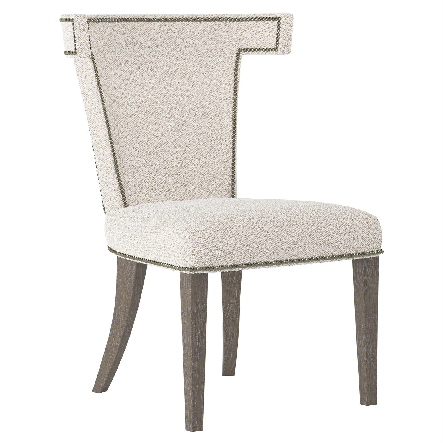 Bernhardt Furniture Remy Fabric Side Chair in White/Portobello
