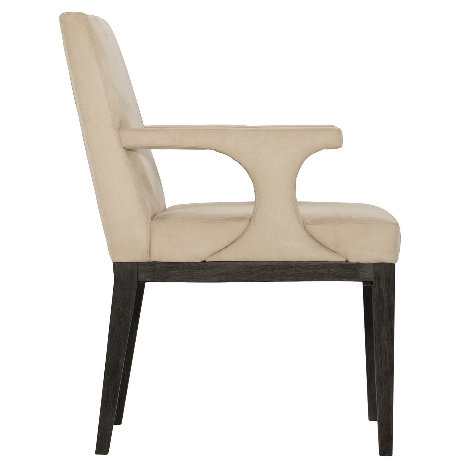 Bernhardt Furniture Staley Fabric Arm Chair in Ivory/Midnight Black