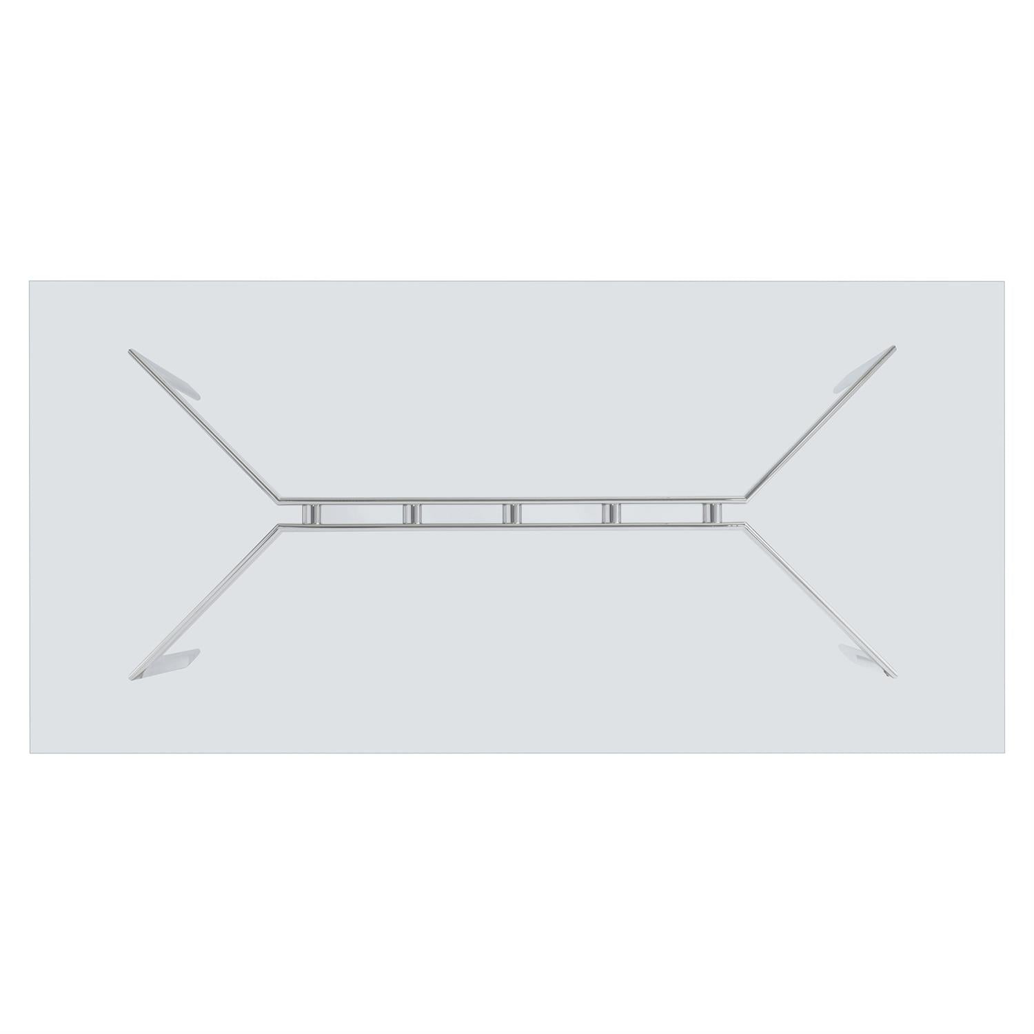 Bernhardt Furniture Cristobal Rectangular Dining Table in Silver