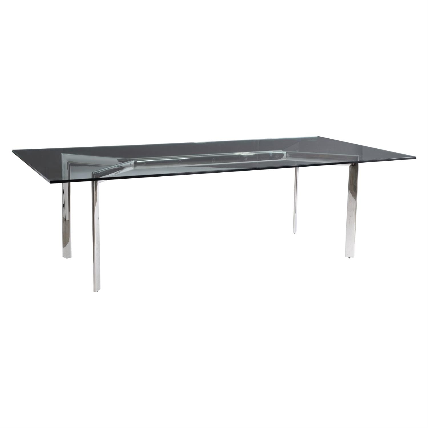Bernhardt Furniture Cristobal Rectangular Dining Table in Silver