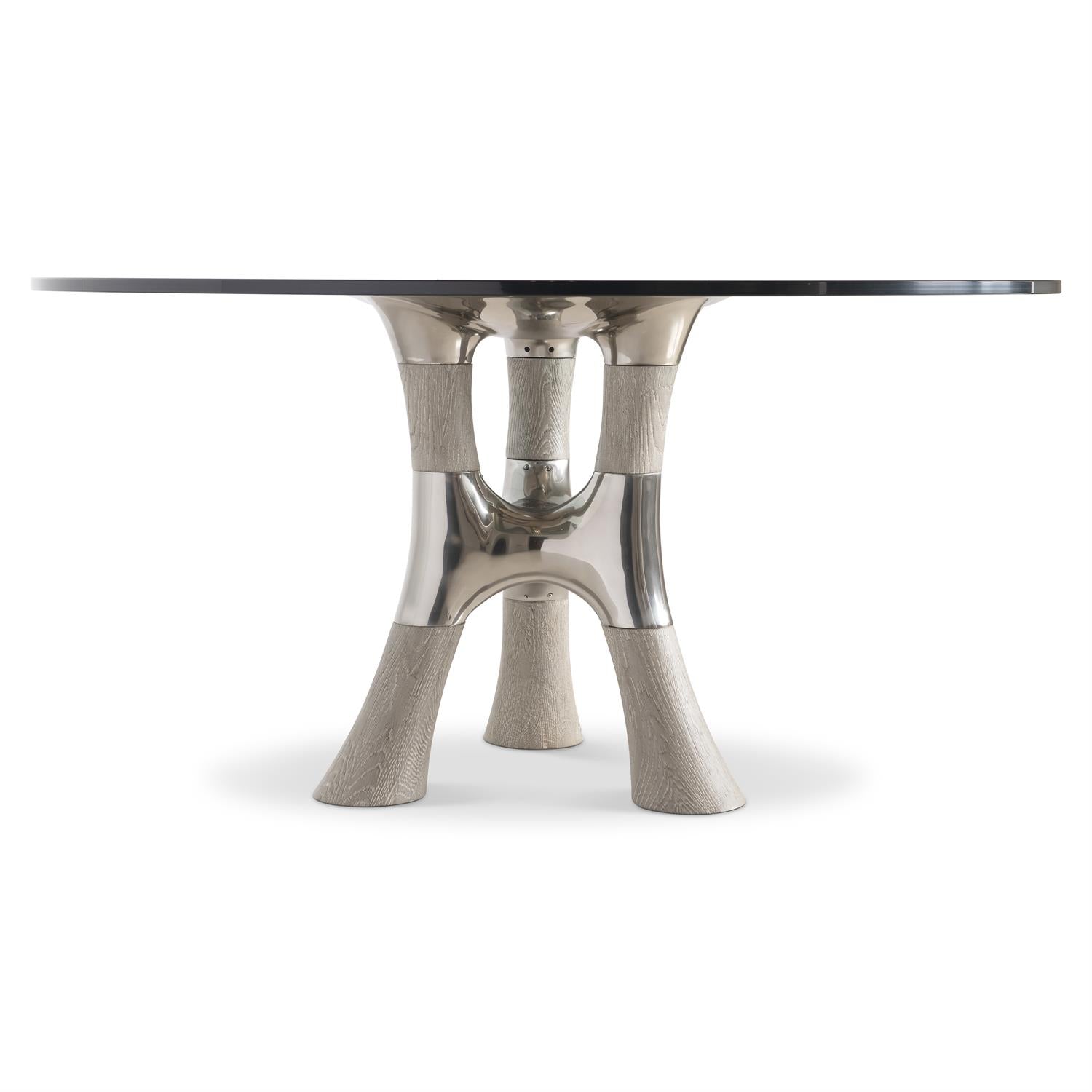 Bernhardt Furniture Dalton 60" Round Dining Table in Light Bronze