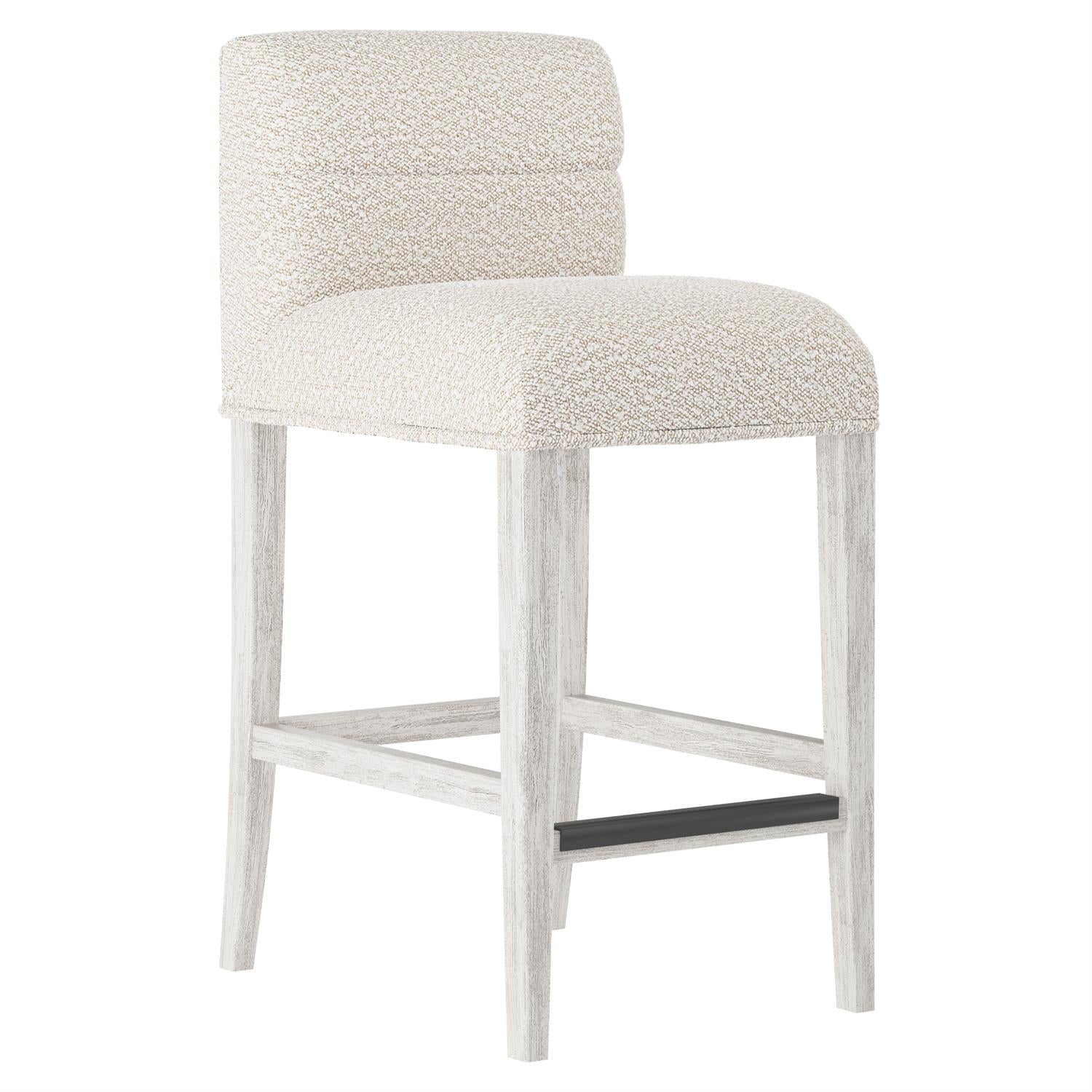 Bernhardt Furniture Hyde Fabric Bar Stool in Glacier White