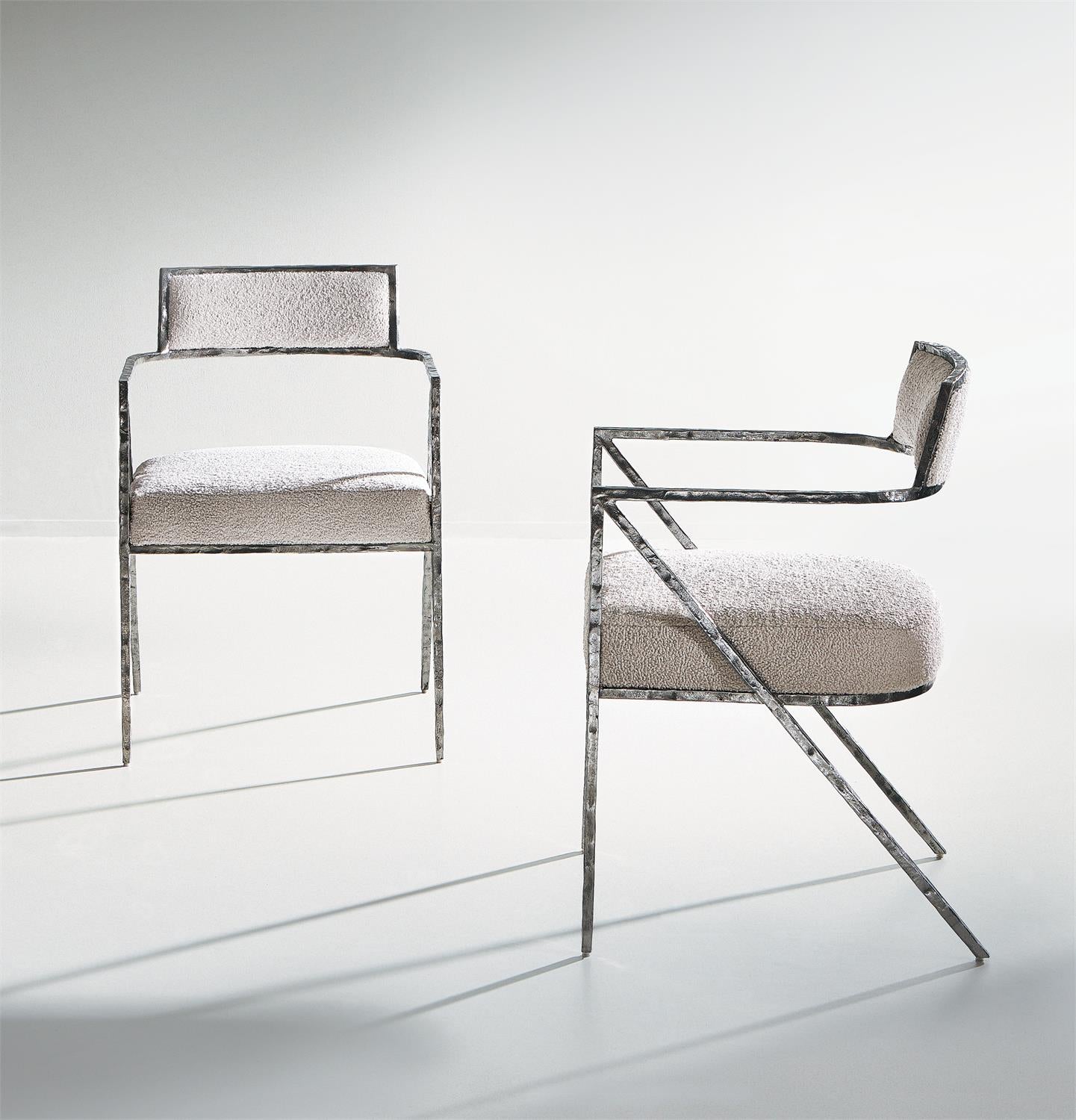 Bernhardt Furniture Torres Fabric Arm Chair in Silver