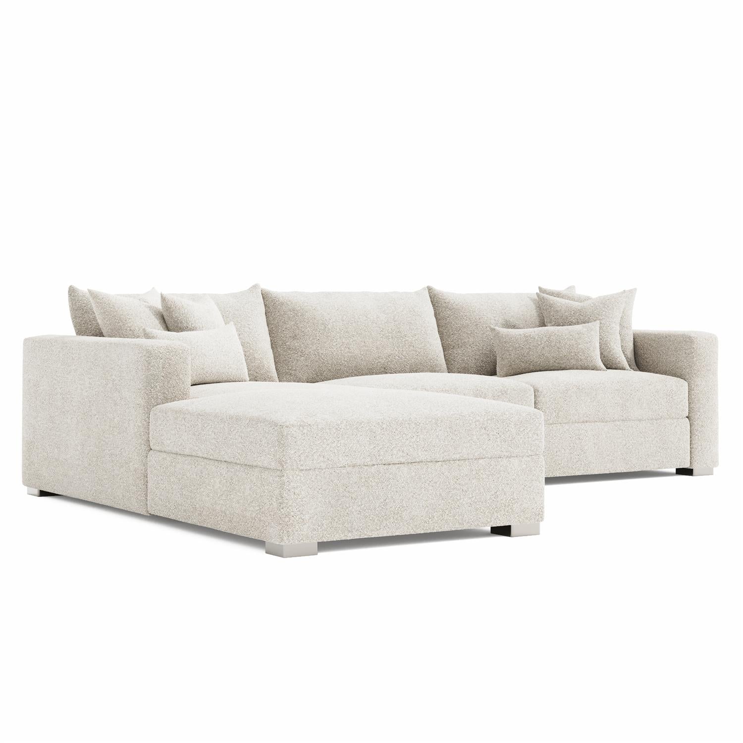 Bernhardt Furniture Helena Fabric LAF Sectional in White