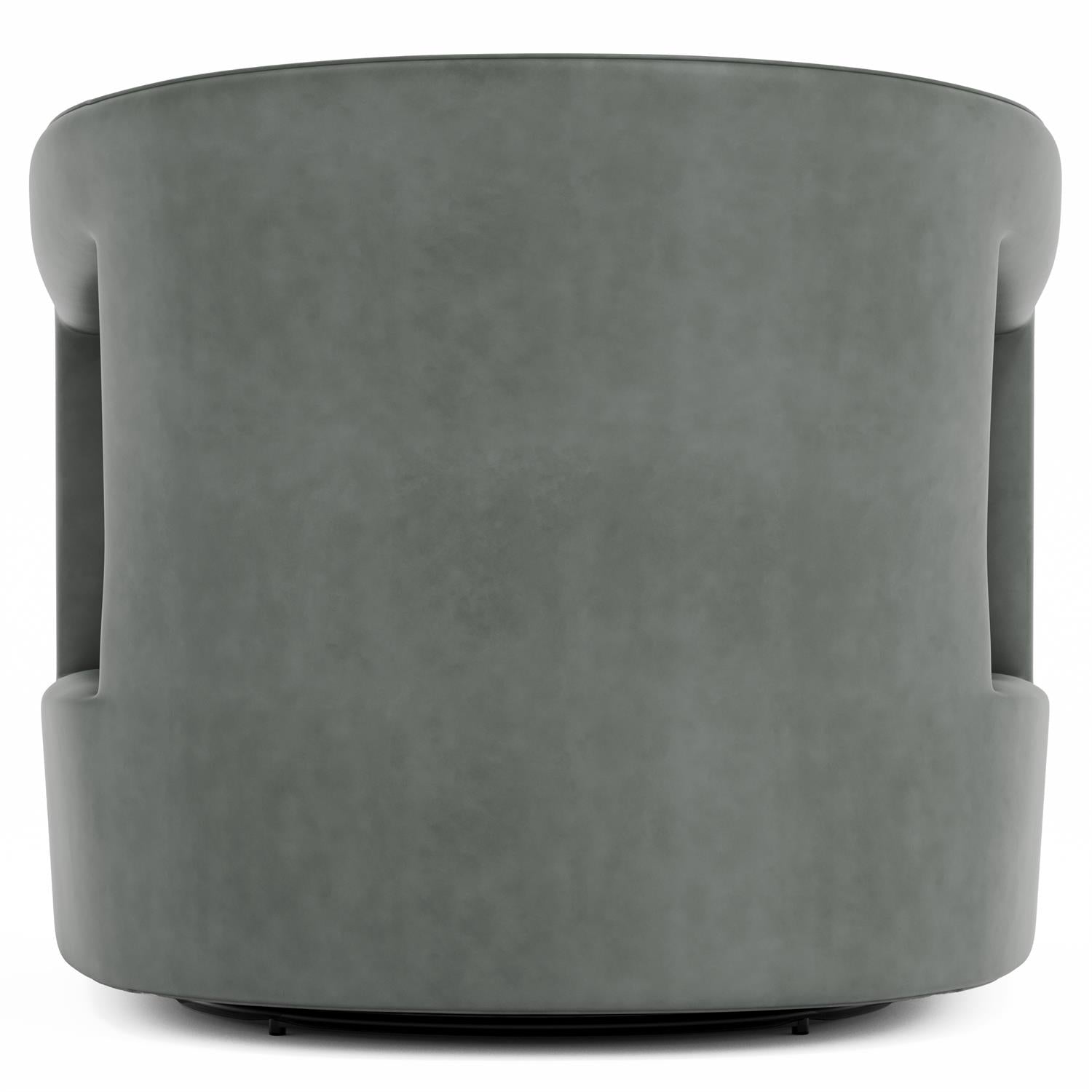 Bernhardt Furniture Alana Leather Swivel Chair in Gray