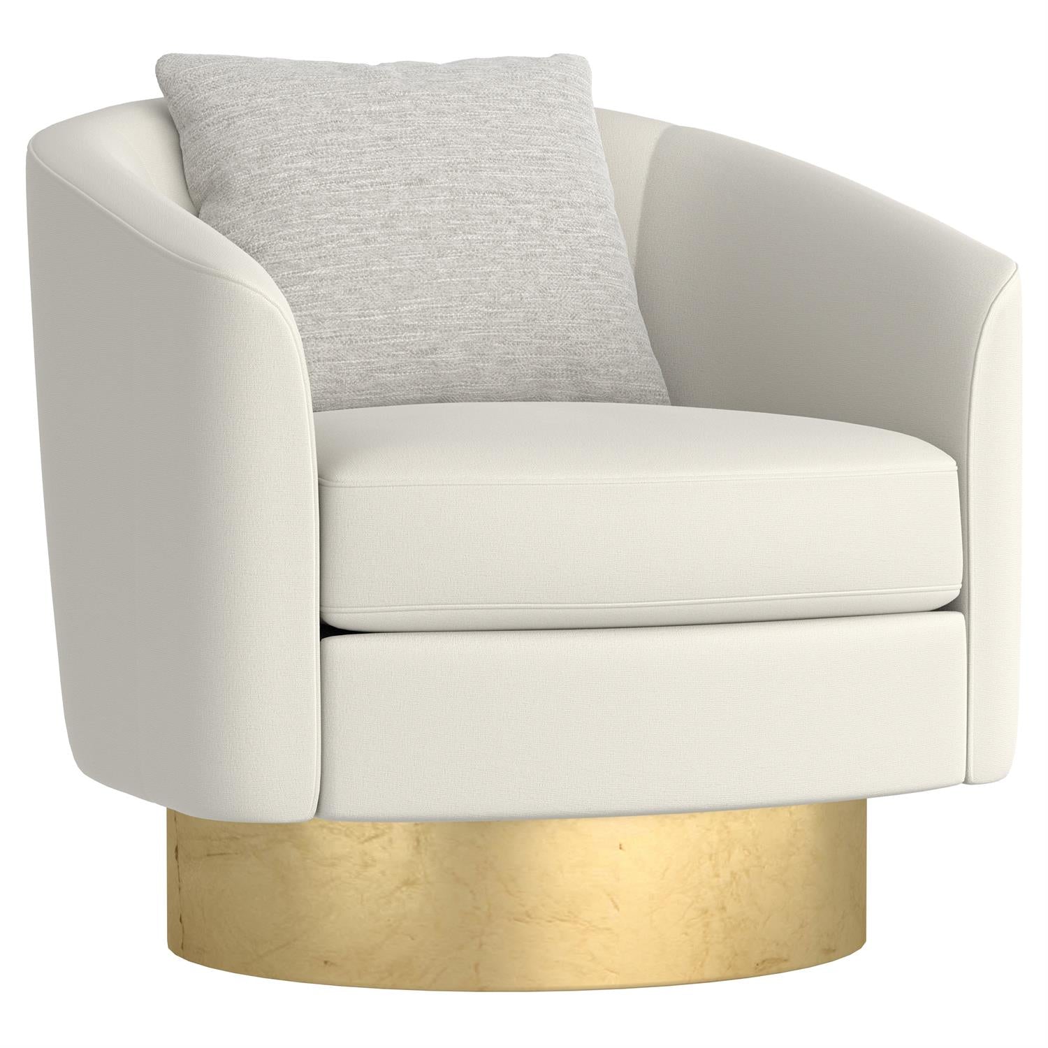 Bernhardt Furniture Camino Fabric Swivel Chair in Gold