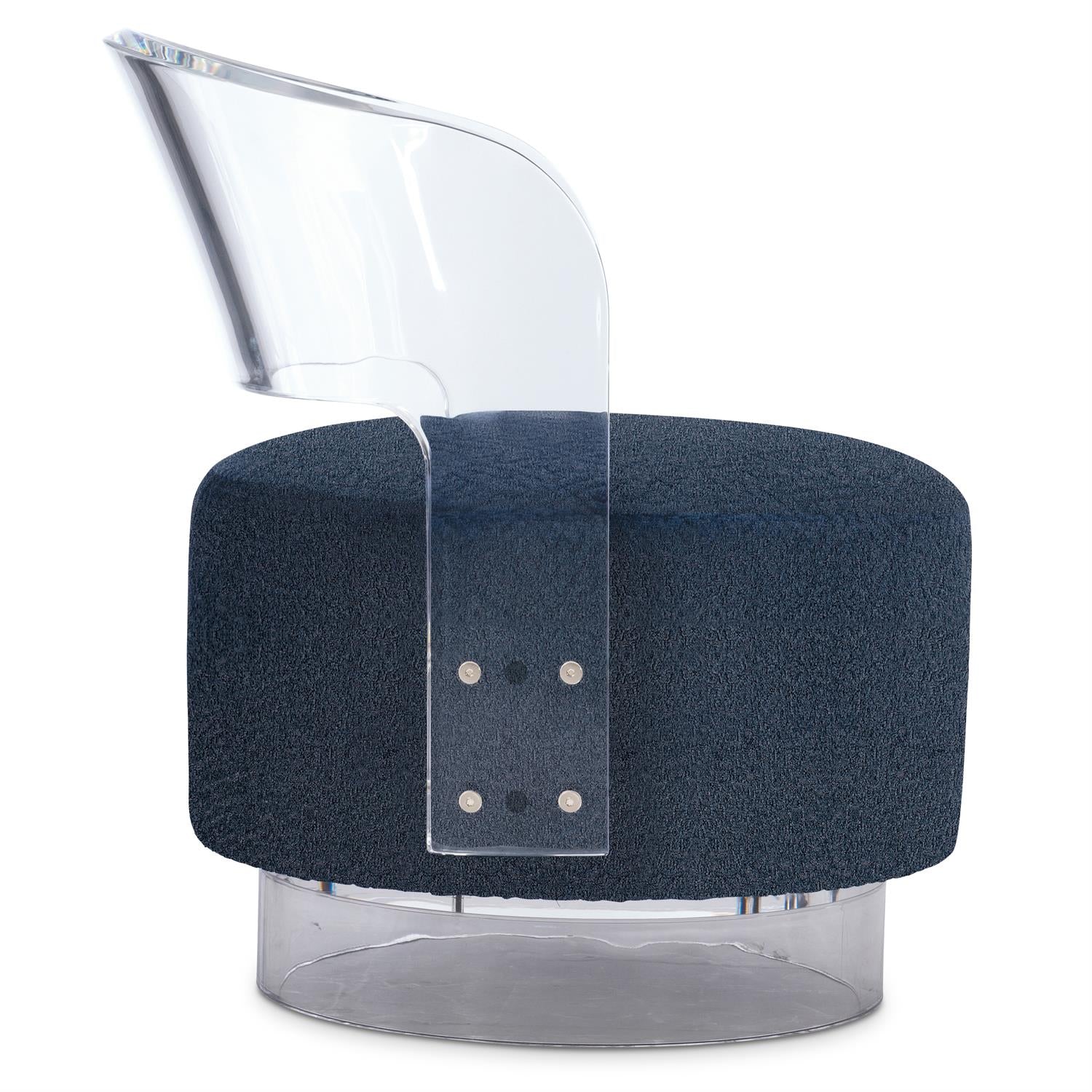 Bernhardt Furniture Angelina Fabric Swivel Chair in Blue