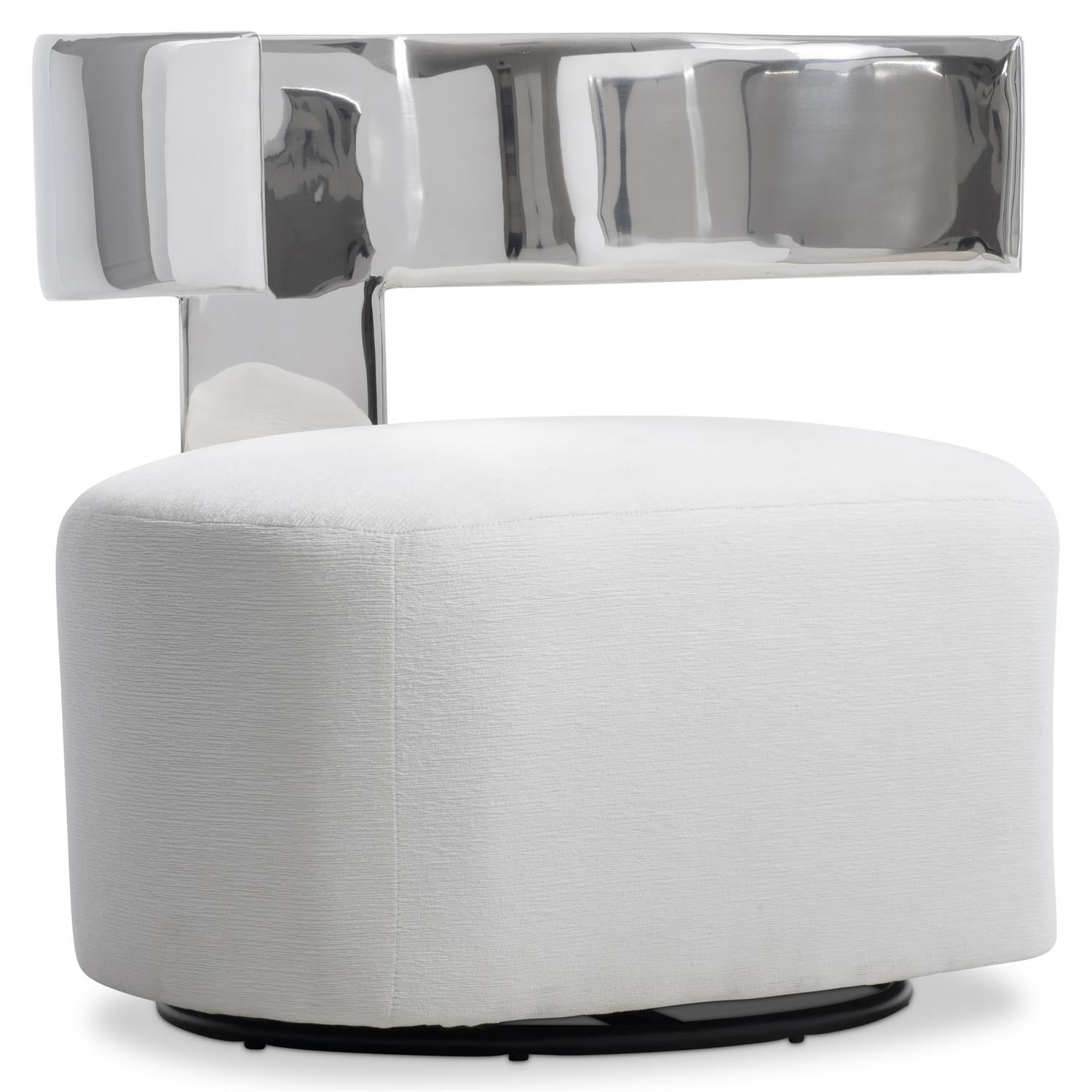 Bernhardt Furniture Ares Fabric Swivel Chair in White