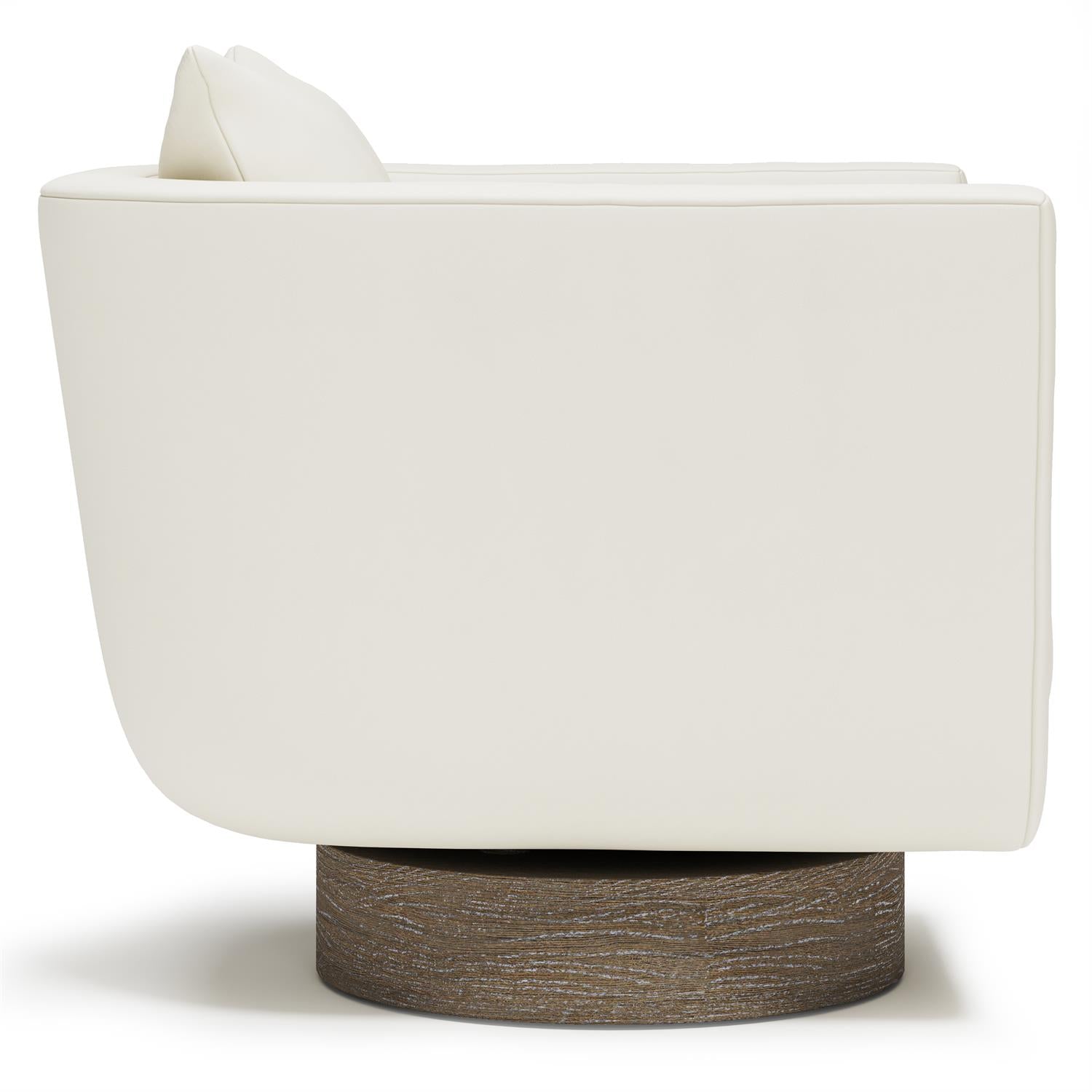 Bernhardt Furniture Gemma Leather Swivel Chair in White