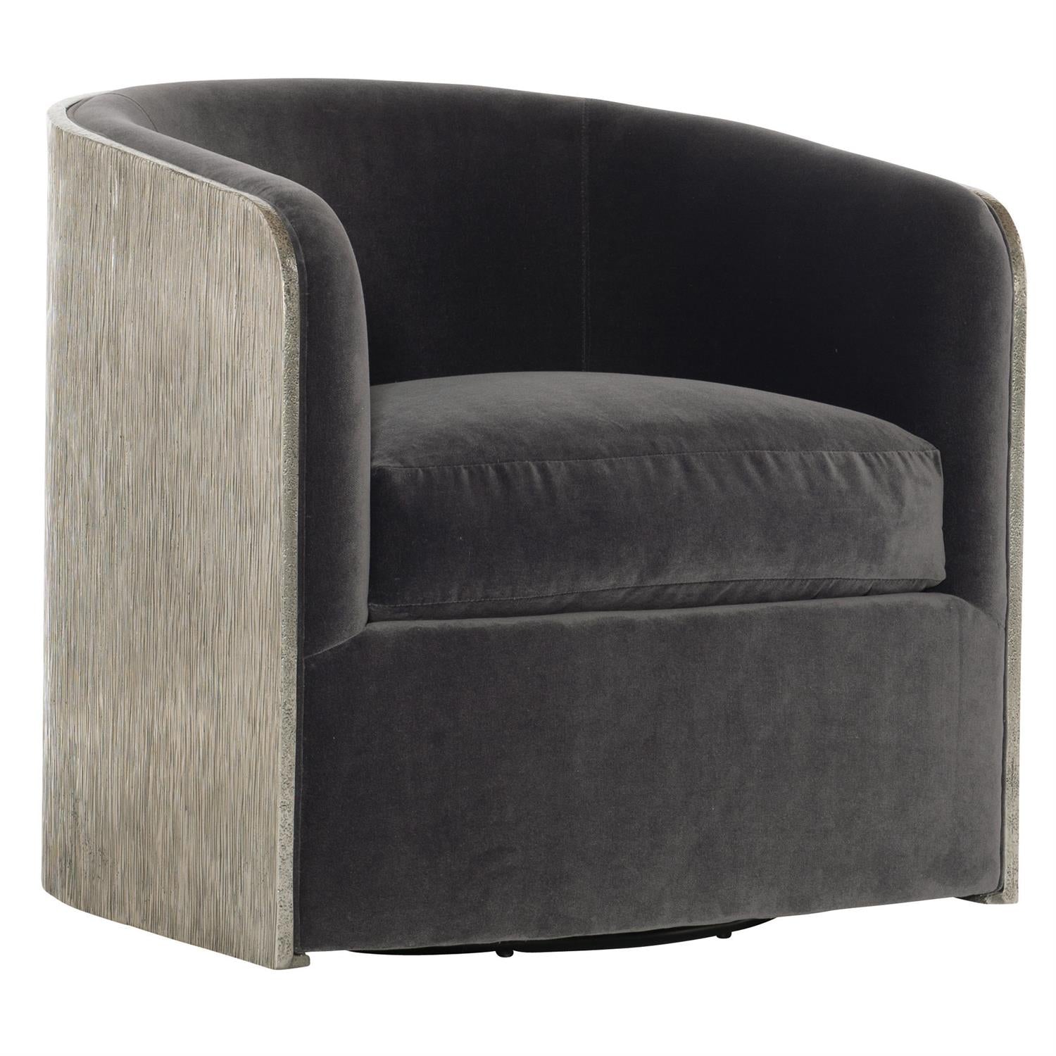 Bernhardt Furniture Eliot Fabric Swivel Chair in Black