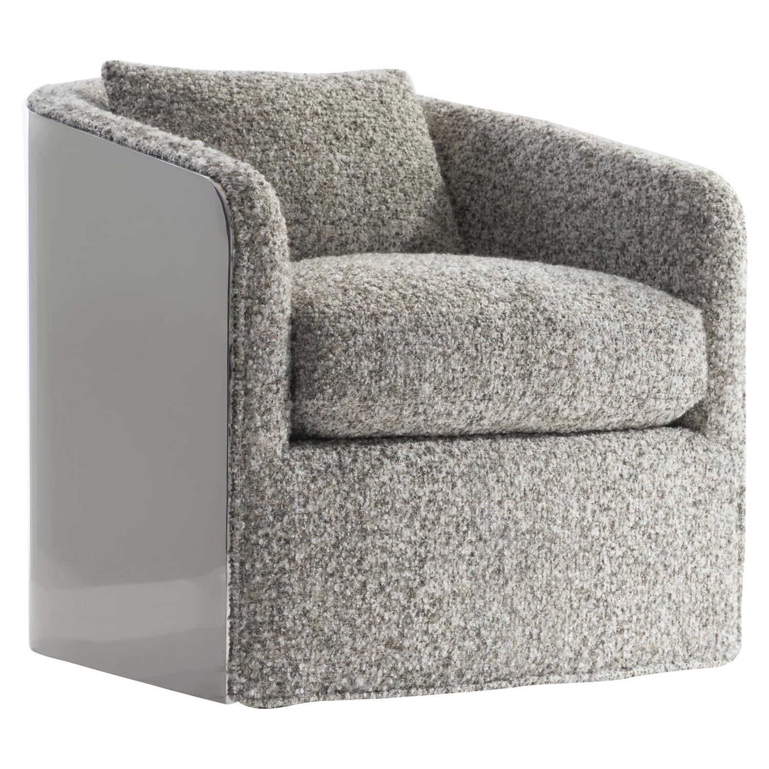 Bernhardt Furniture Alana Fabric Swivel Chair in Off-White