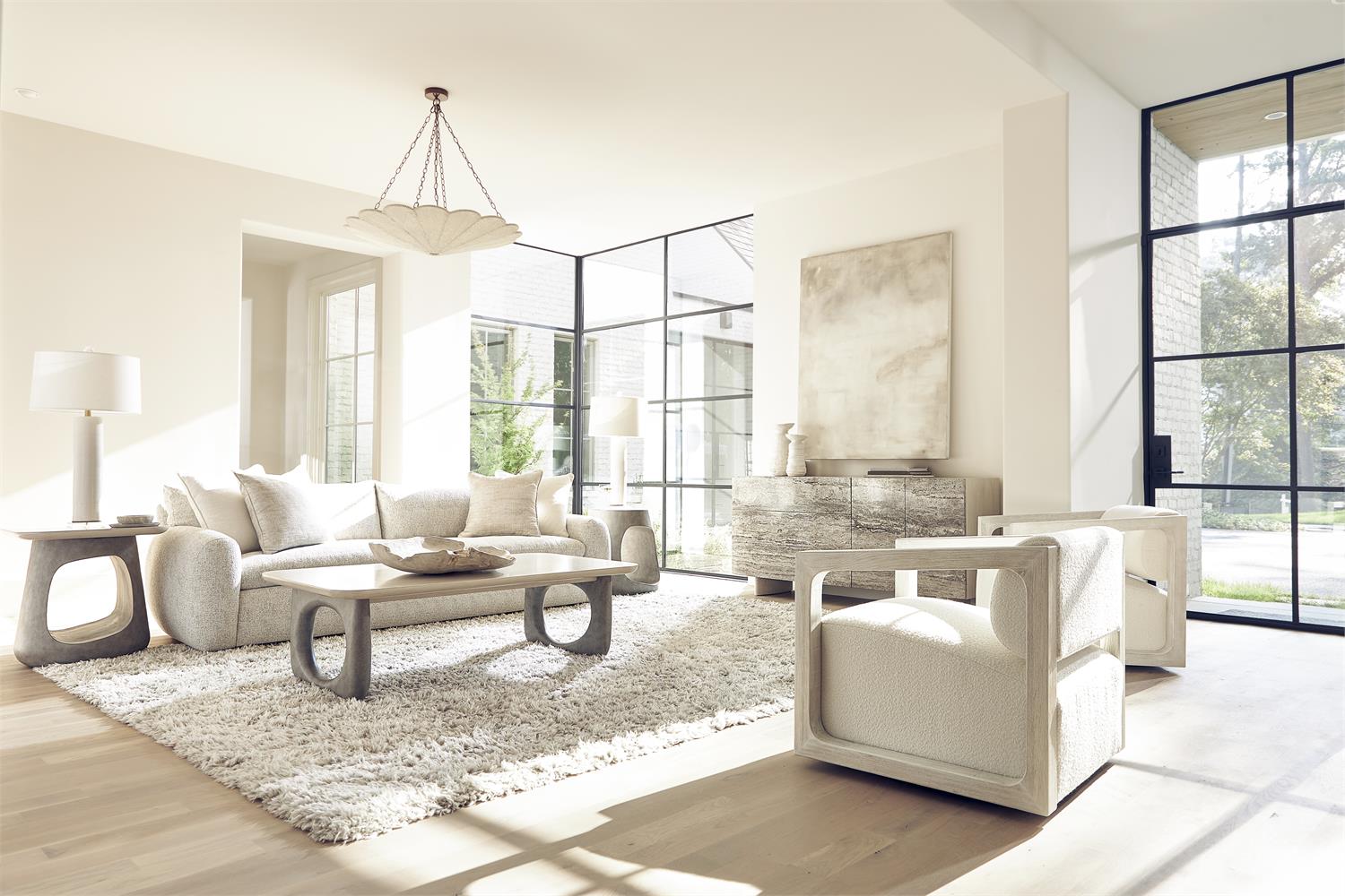 Bernhardt Furniture Teddy Fabric Sofa in Gray