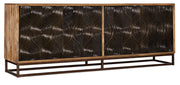 Hooker Furniture Swirl Door Entertainment Console in Medium Brown