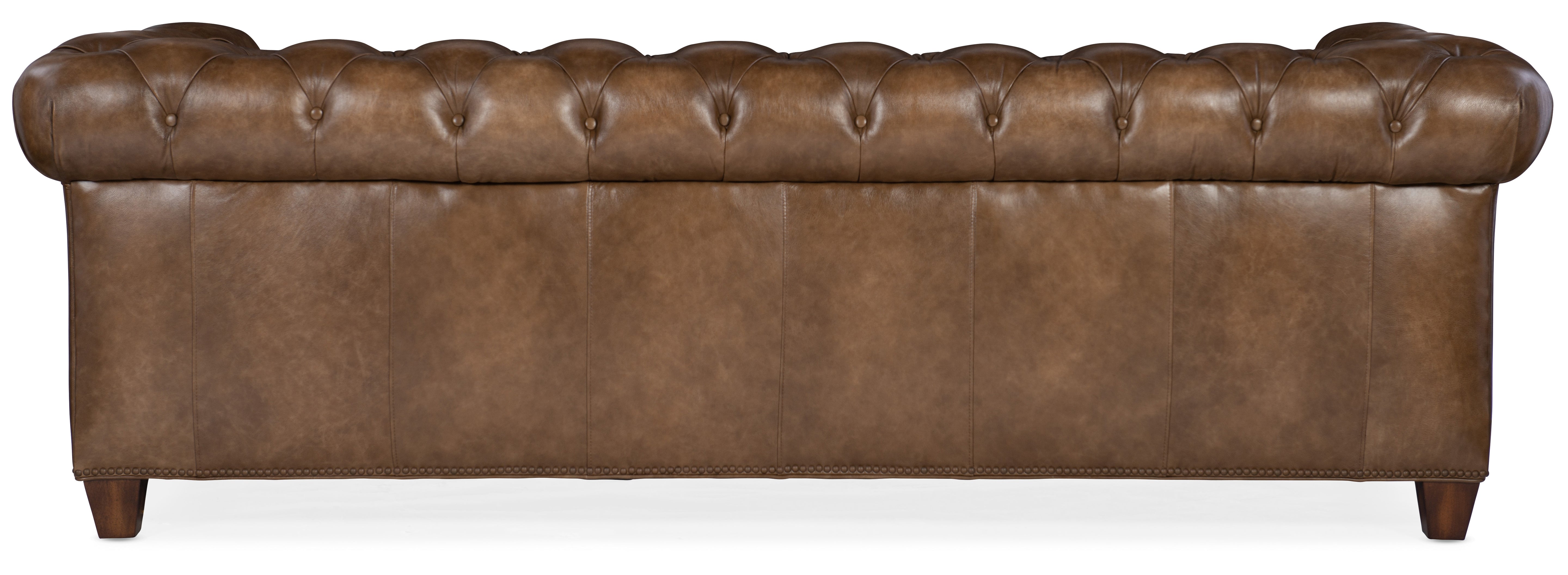 Hooker Furniture Chester Tufted Stationary Sofa in Dark Brown