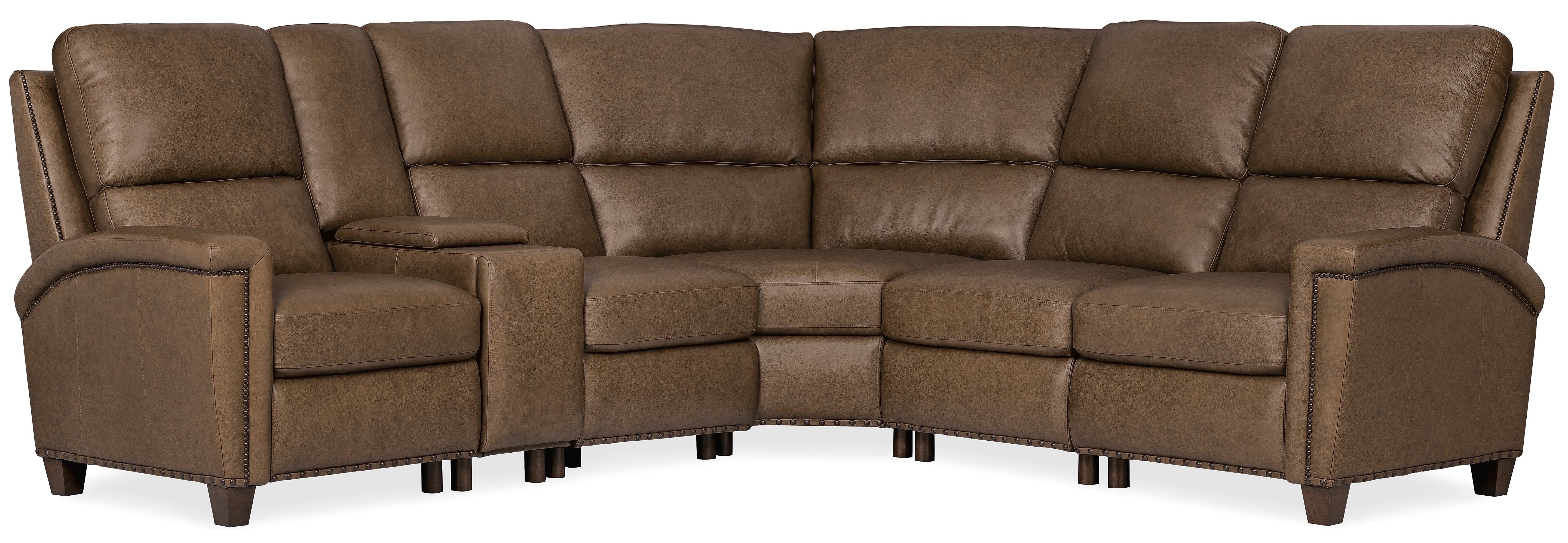 Hooker Furniture Julian Six-Piece Reclining Sectional in Brown