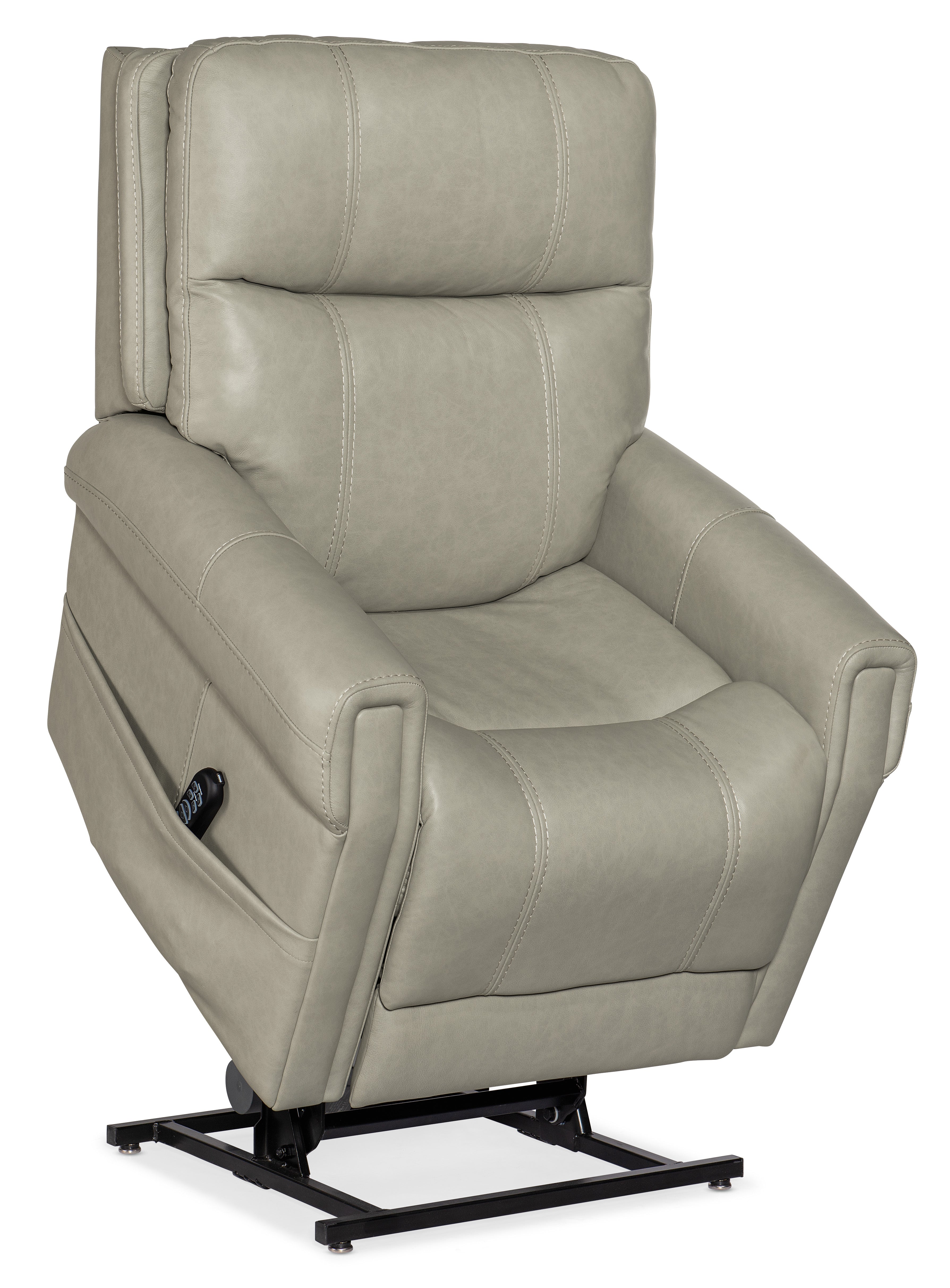 Hooker Furniture Carroll Power Recliner with Power Headrest, Lumbar & Lift in Light Gray