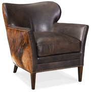 Hooker Furniture Kato leather Club Chair with Dark HOH in Dark Brown