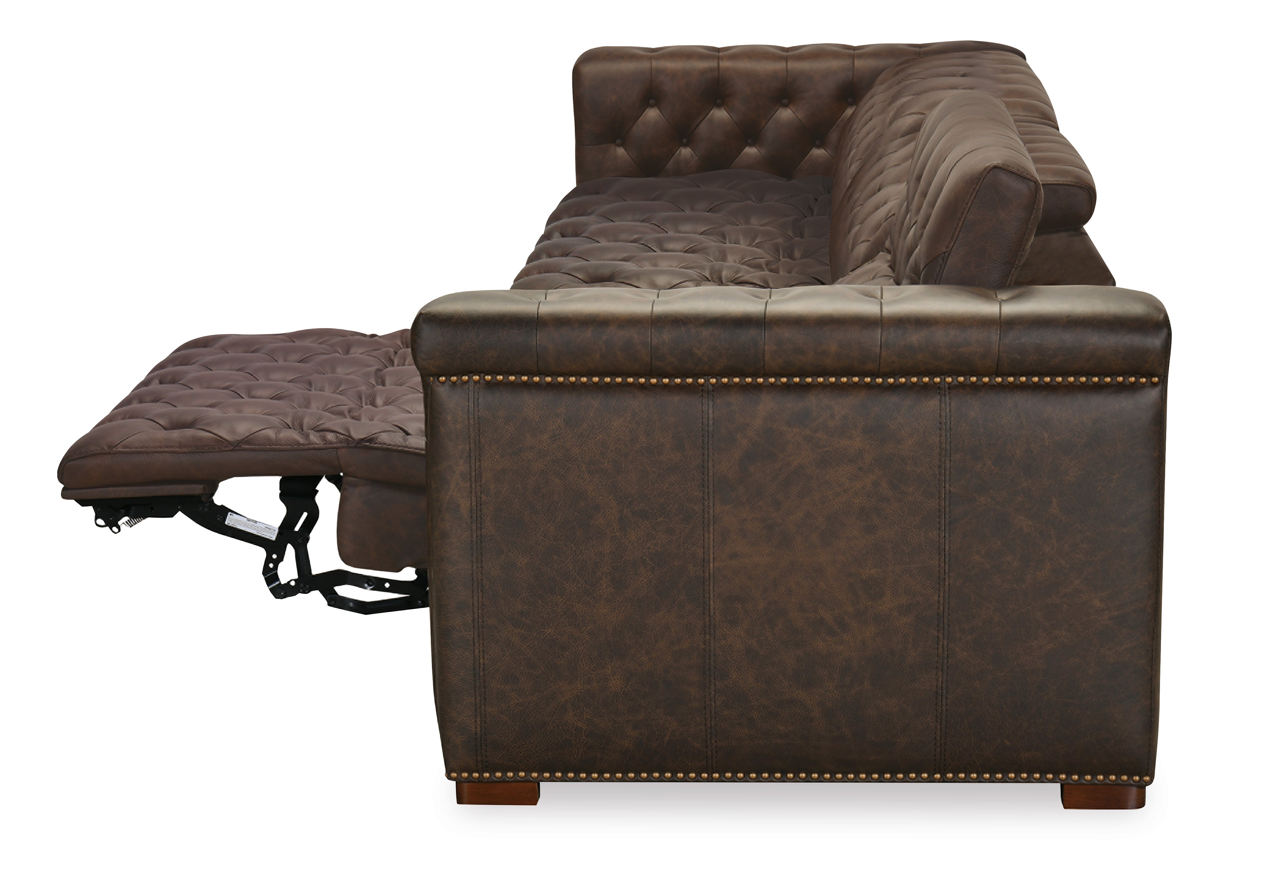 Hooker Furniture Savion Deux 3 Seat Sofa with Two Power Recliners and Three Power Headrests in Brown