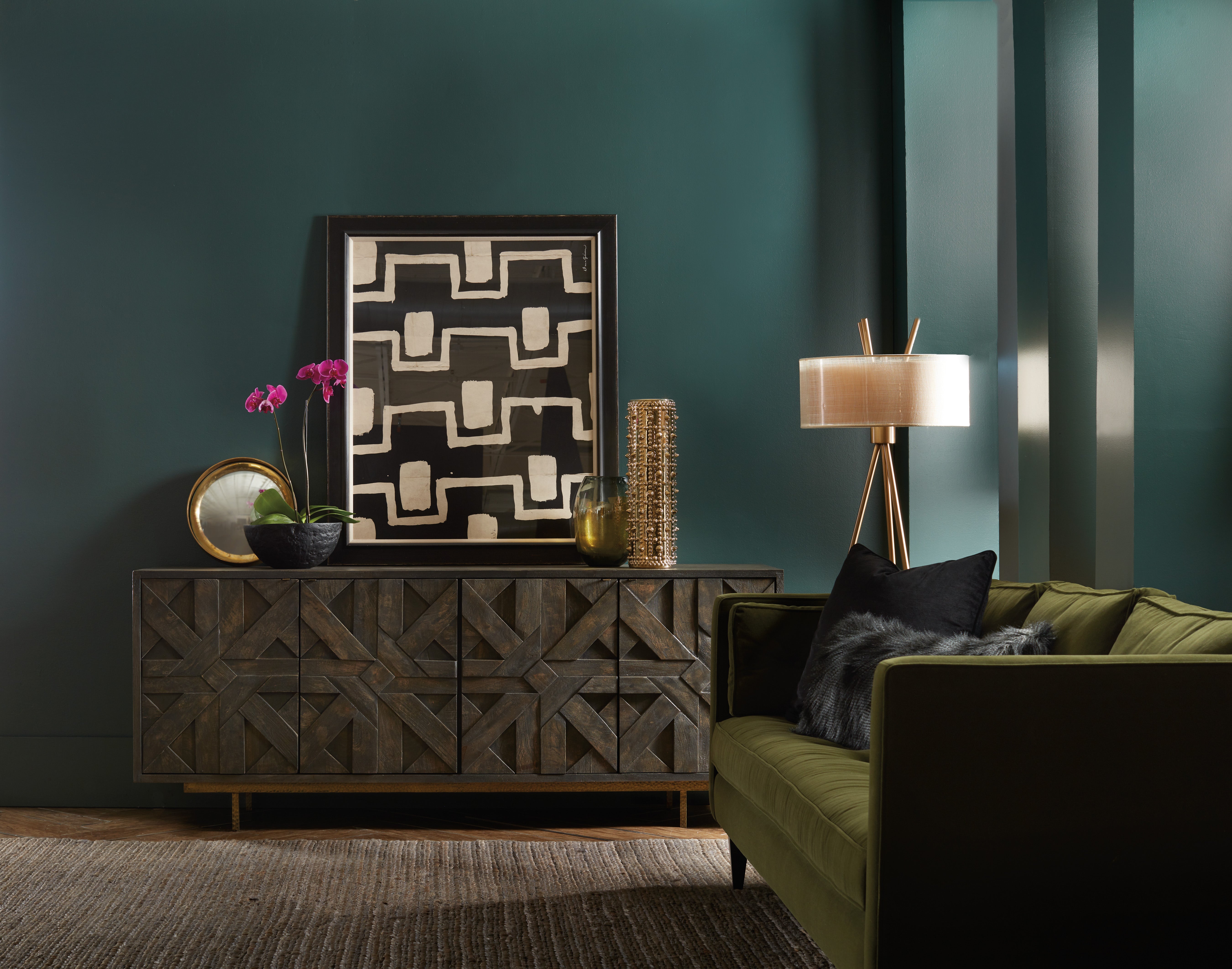 Hooker Furniture Commerce & Market Layers Credenza in Dark Brown
