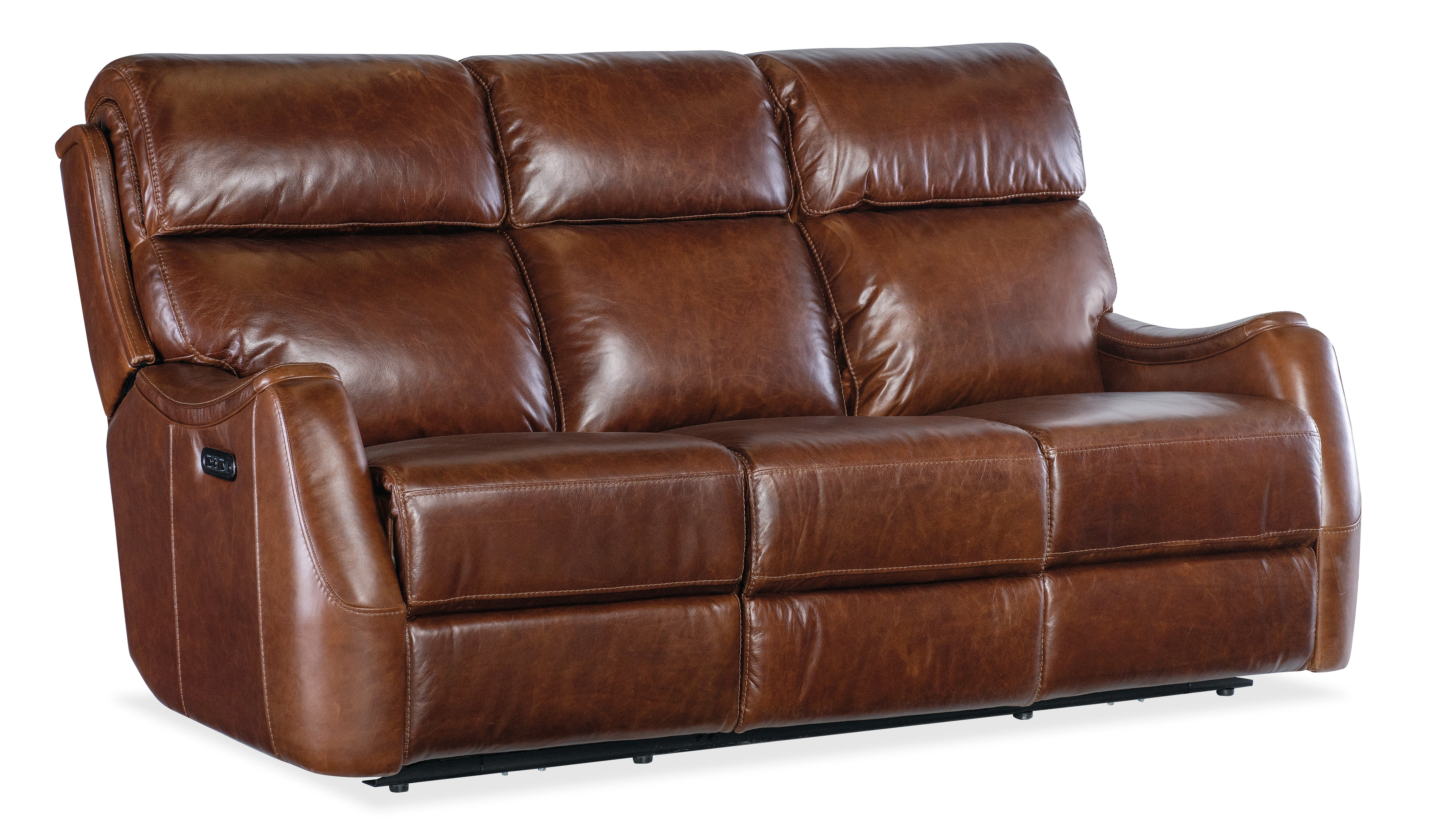Hooker Furniture Harlan Zero Gravity Sofa with Power Recline & Power Headrest in Brown