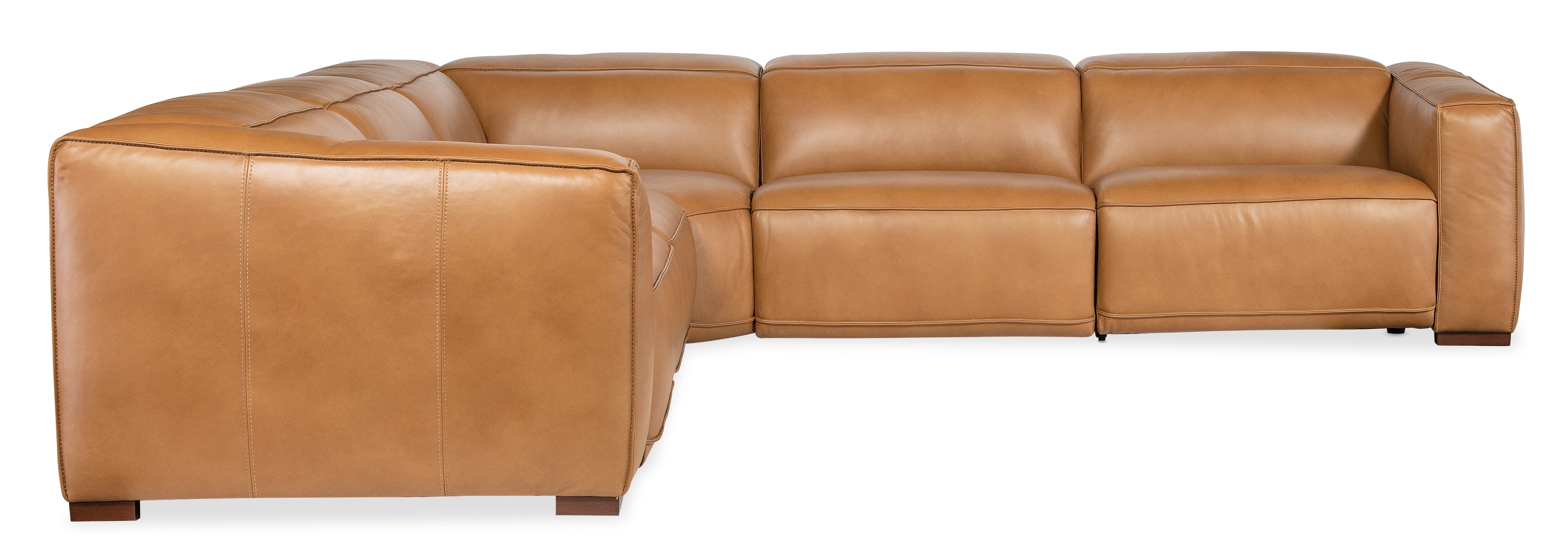 Hooker Furniture Fresco 5 Seat Sectional with Power Recline & Power Headrest in Brown