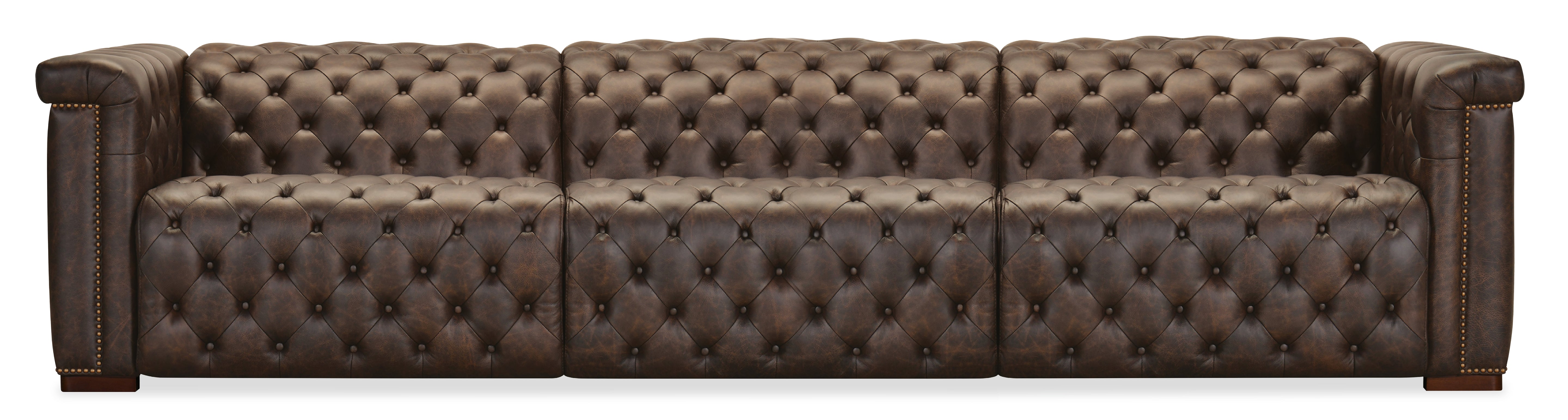 Hooker Furniture Savion Deux 3 Seat Sofa with Two Power Recliners and Three Power Headrests in Brown