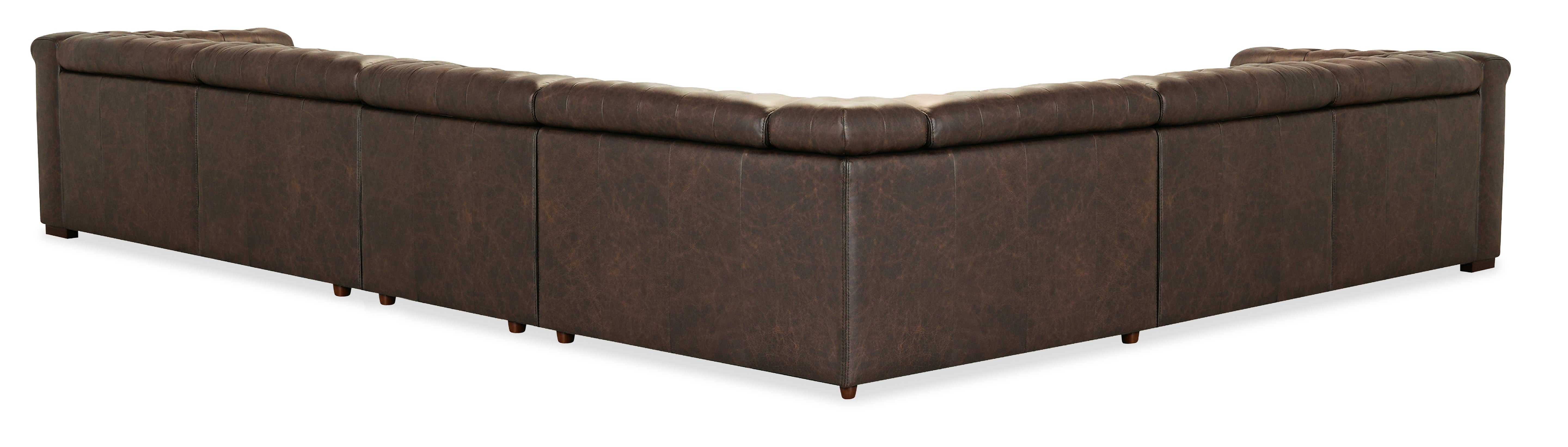 Hooker Furniture Savion Deux 6 Seat Sectional with Four Power Recliners and Seven Power Headrests in Brown