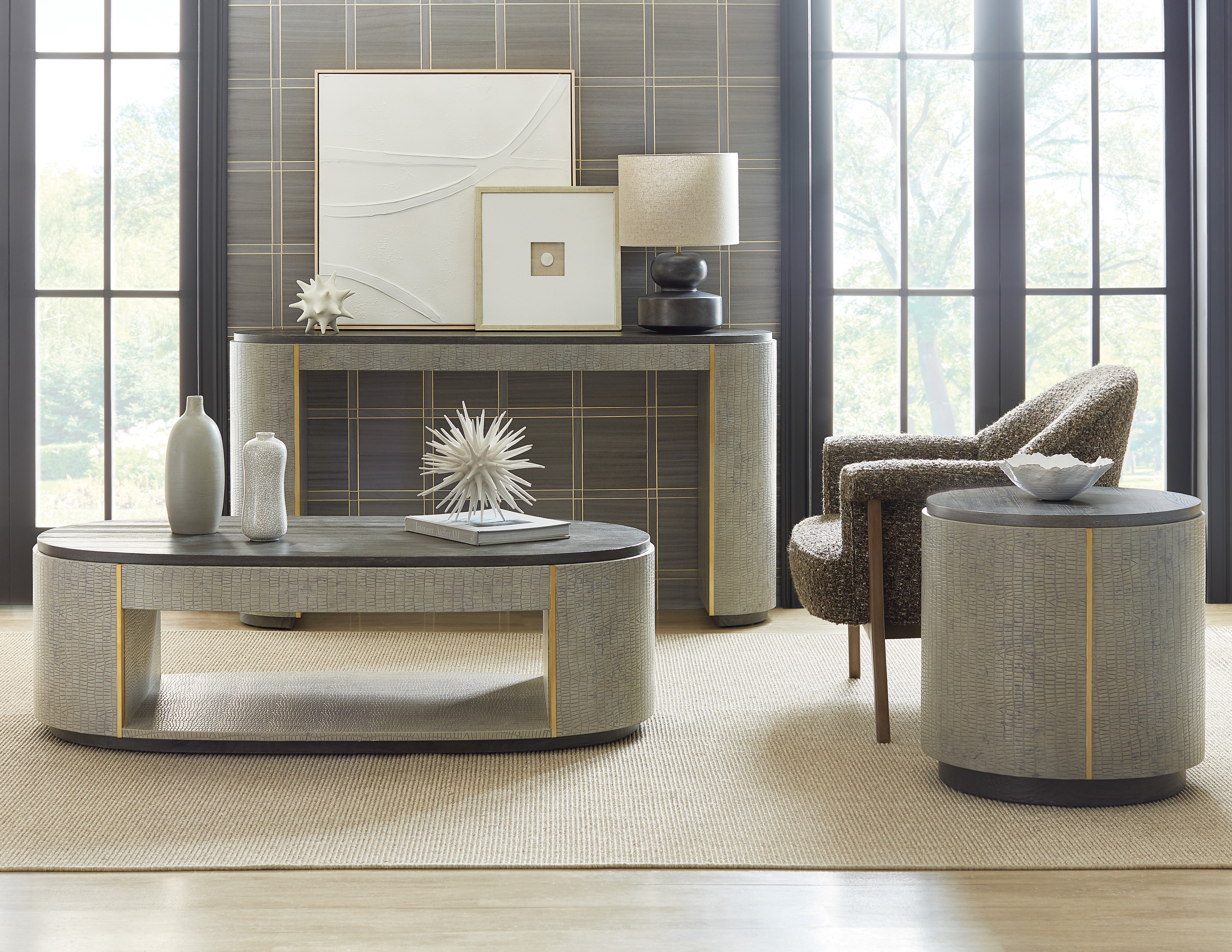 Hooker Furniture Melange Dylian Coffee Table in Grays