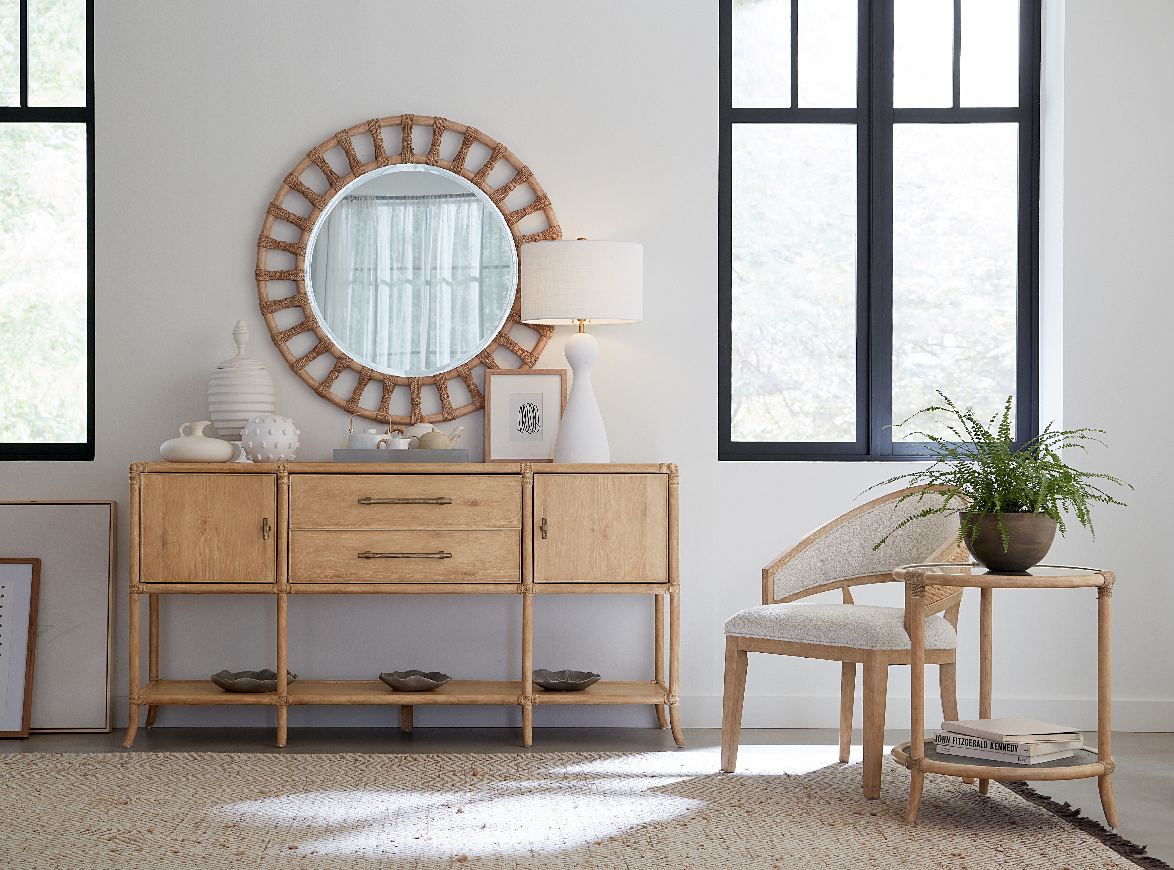 Hooker Furniture Retreat Cane Barrel Back Chair