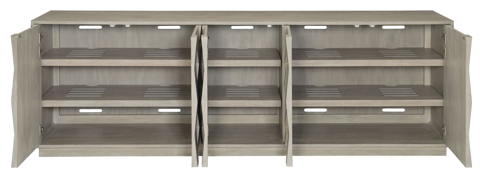 Bernhardt Furniture Linea Entertainment Credenza in Cerused Greige