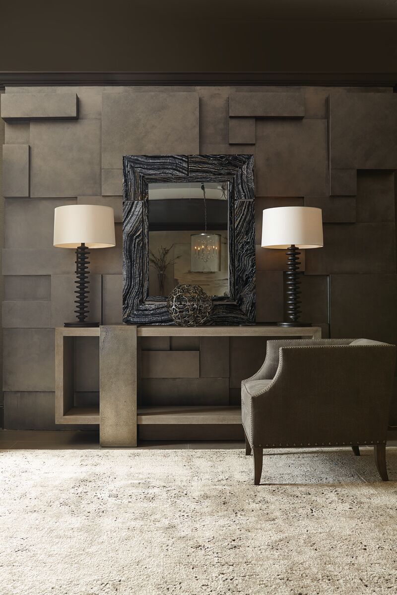 Bernhardt Furniture Linea Console Table in Cerused Charcoal