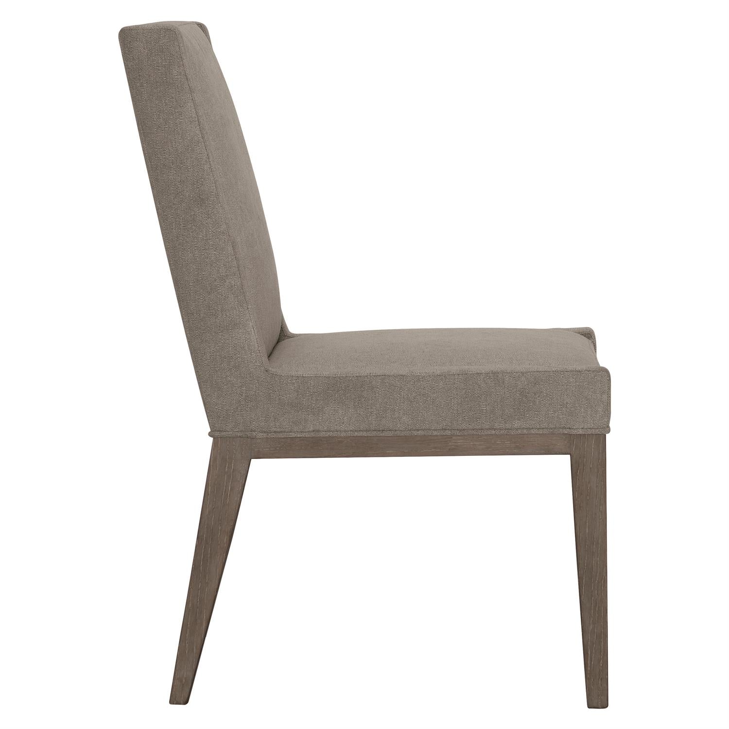 Bernhardt Furniture Linea Dining Side Chair in Cerused Charcoal