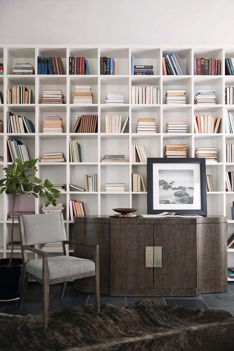 Bernhardt Furniture Linea Arm Chair in Cerused Charcoal