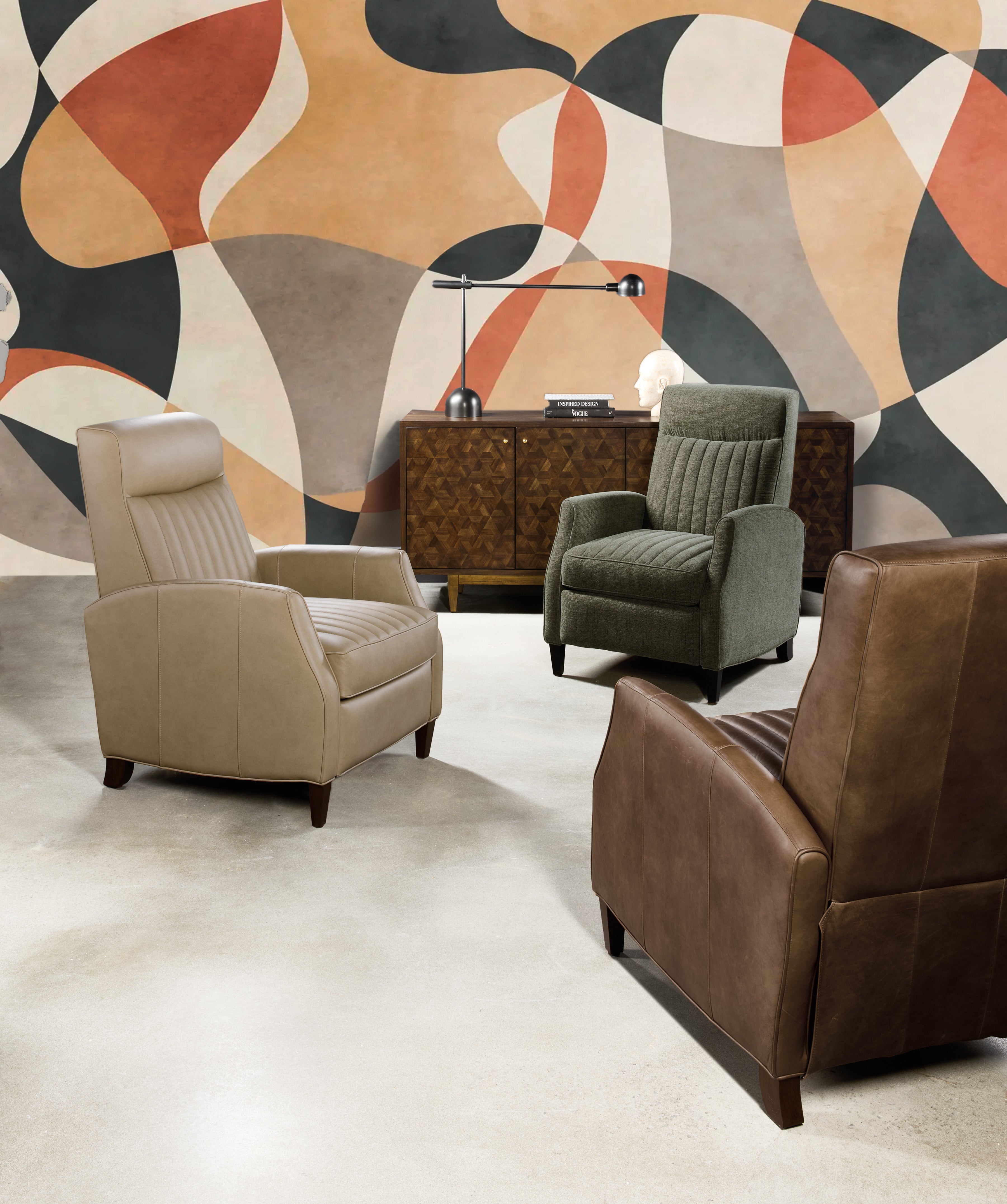Hooker Furniture Denver Push Back Recliner in Beige