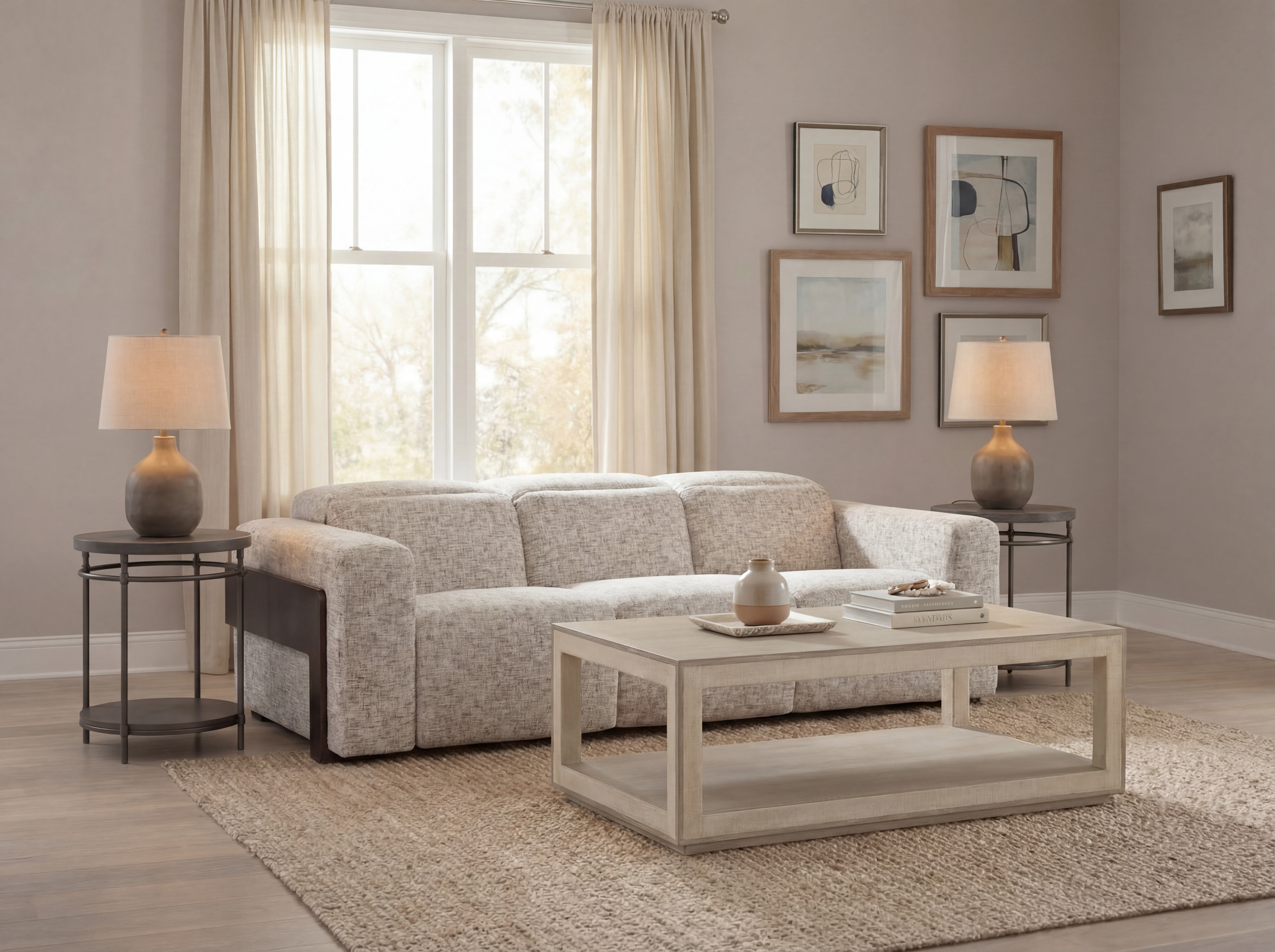 Hooker Furniture Atlas Power Sofa with Power Headrest in Multicolored