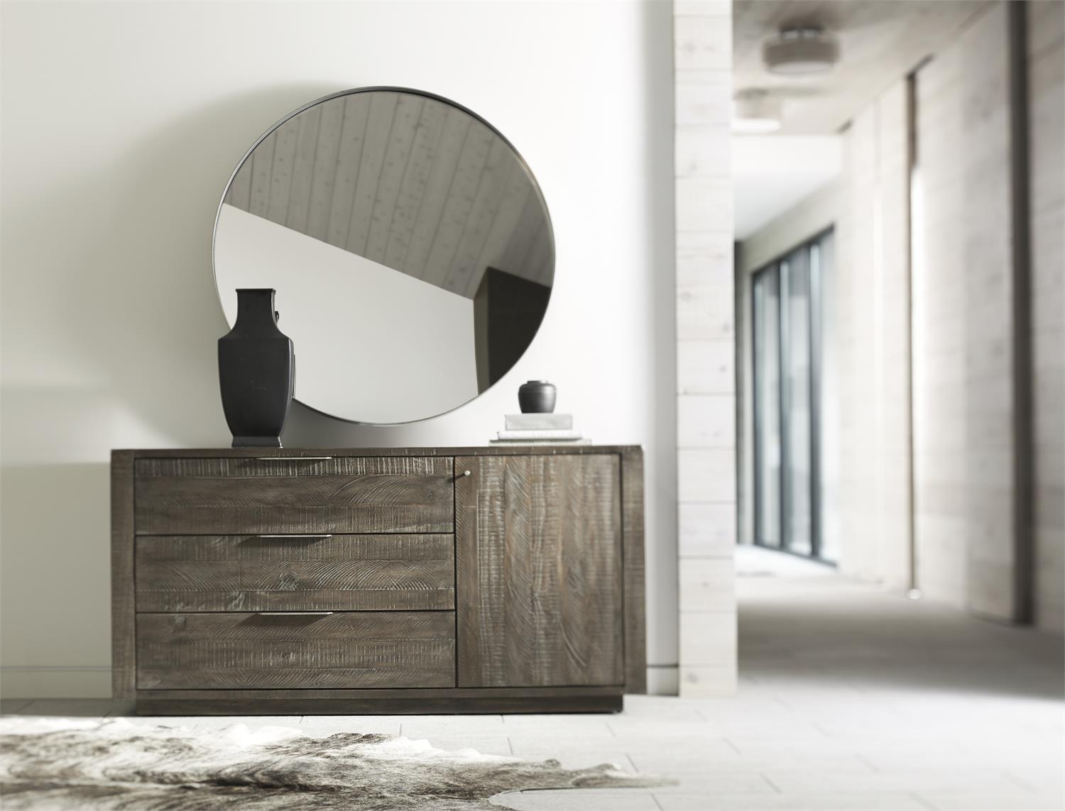 Bernhardt Furniture Logan Sqaure Oakley Mirror in Grey Mist