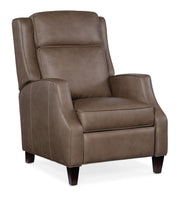 Hooker Furniture Tricia Manual Push Back Recliner in Medium Brown