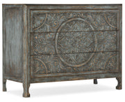 Hooker Furniture La Grange Lockhart Three-Drawer Accent Chest in Medium Blue
