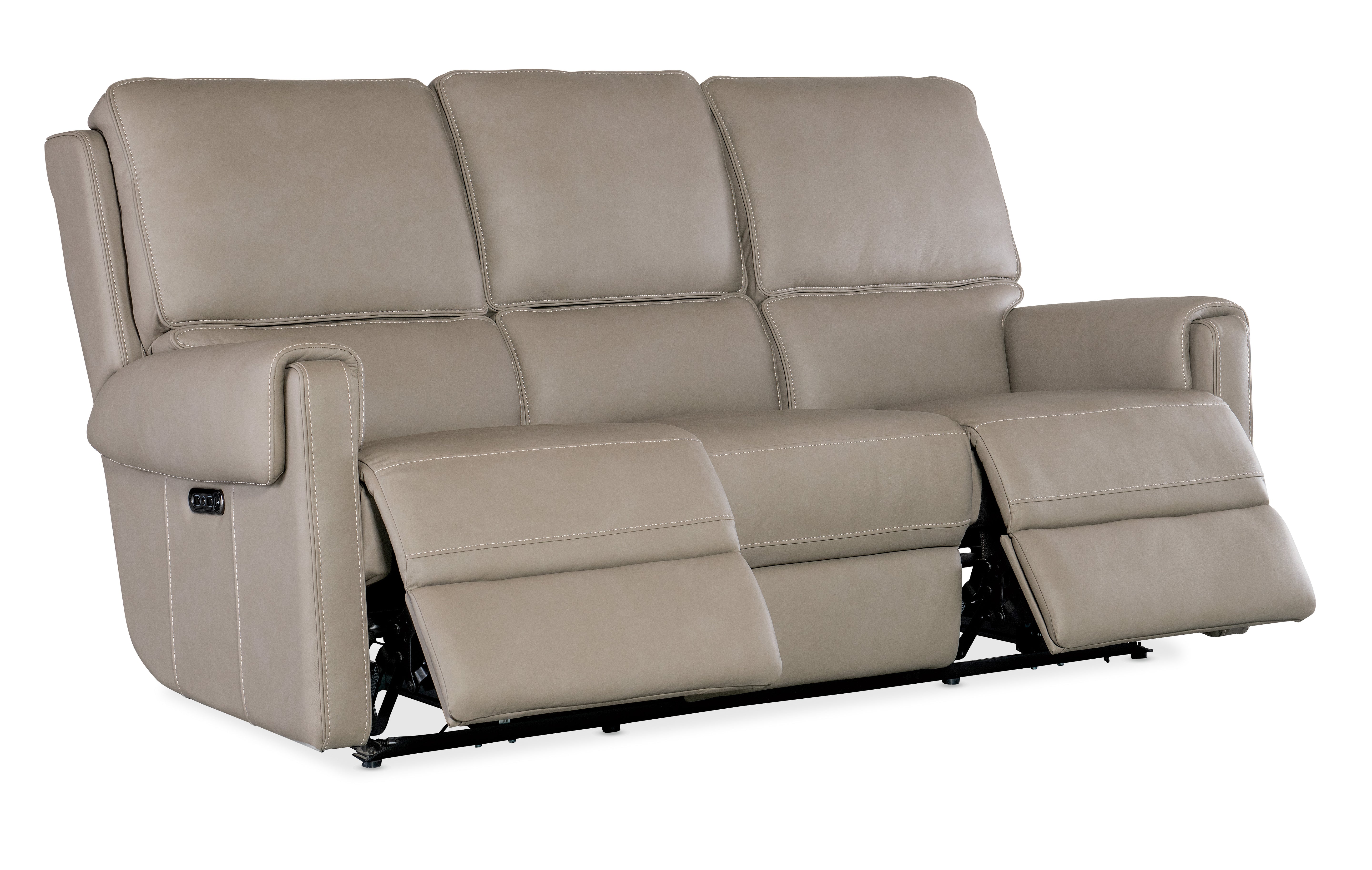 Hooker Furniture Somers Sofa with Power Recline & Power Headrest in Light Gray