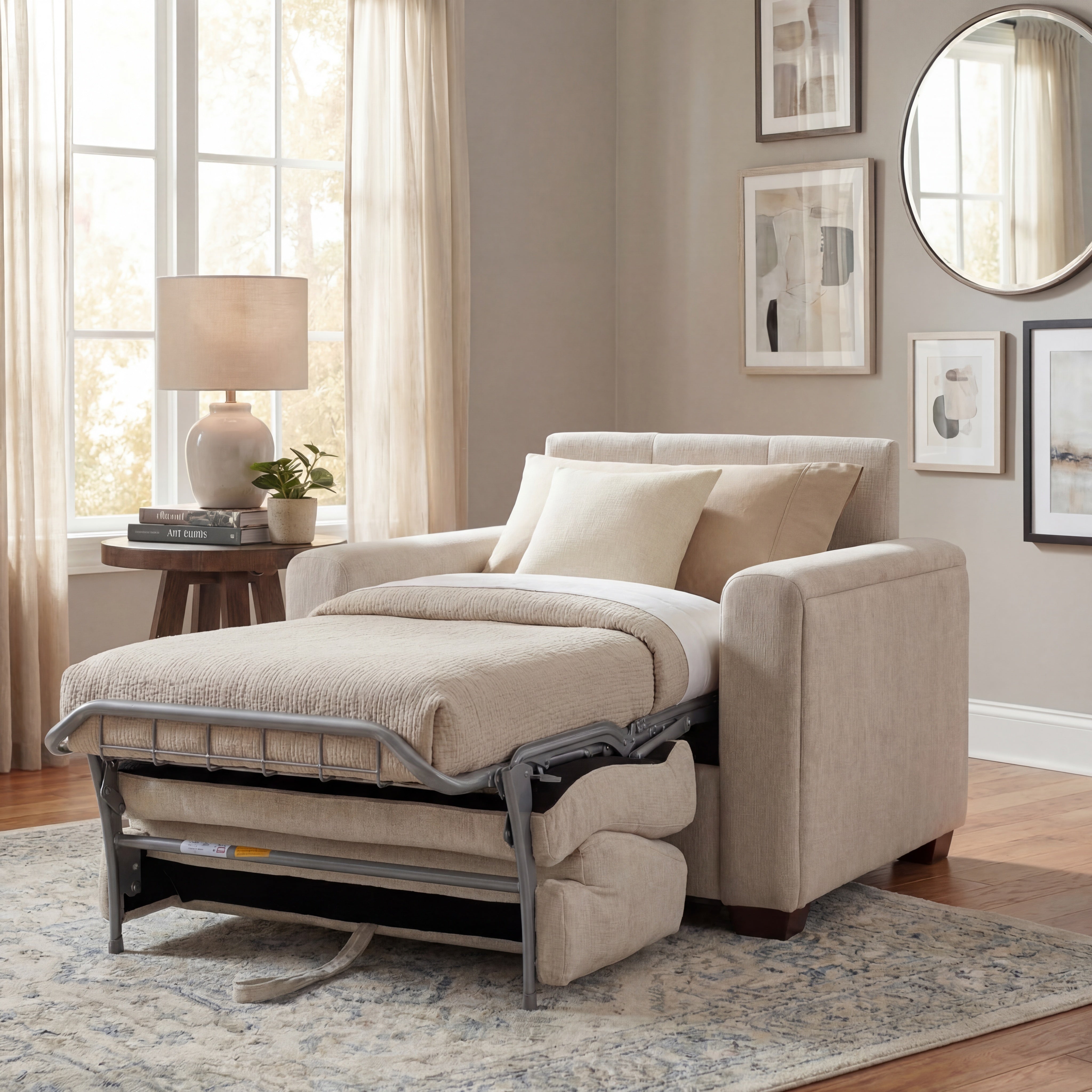 Hooker Furniture Griffin Twin Sleeper Chair in Beige