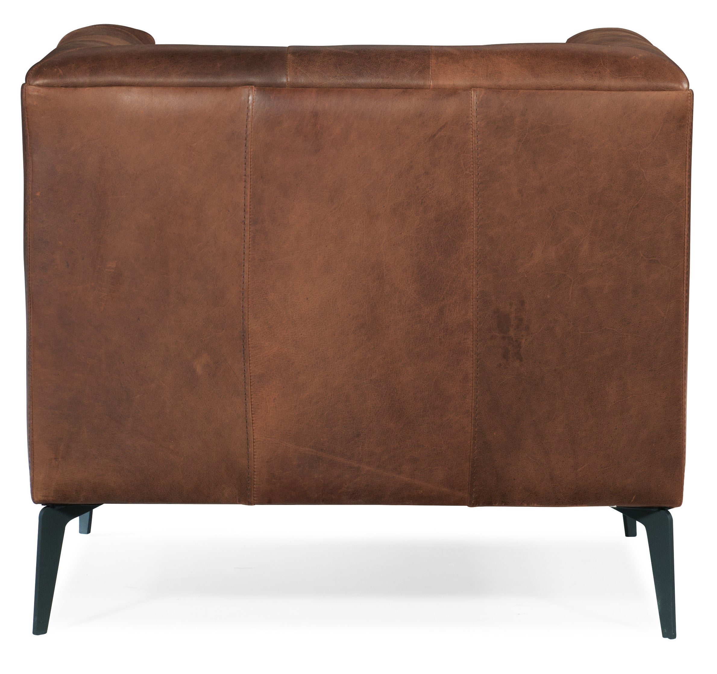 Hooker Furniture Nicolla leather Stationary Chair in Medium Brown