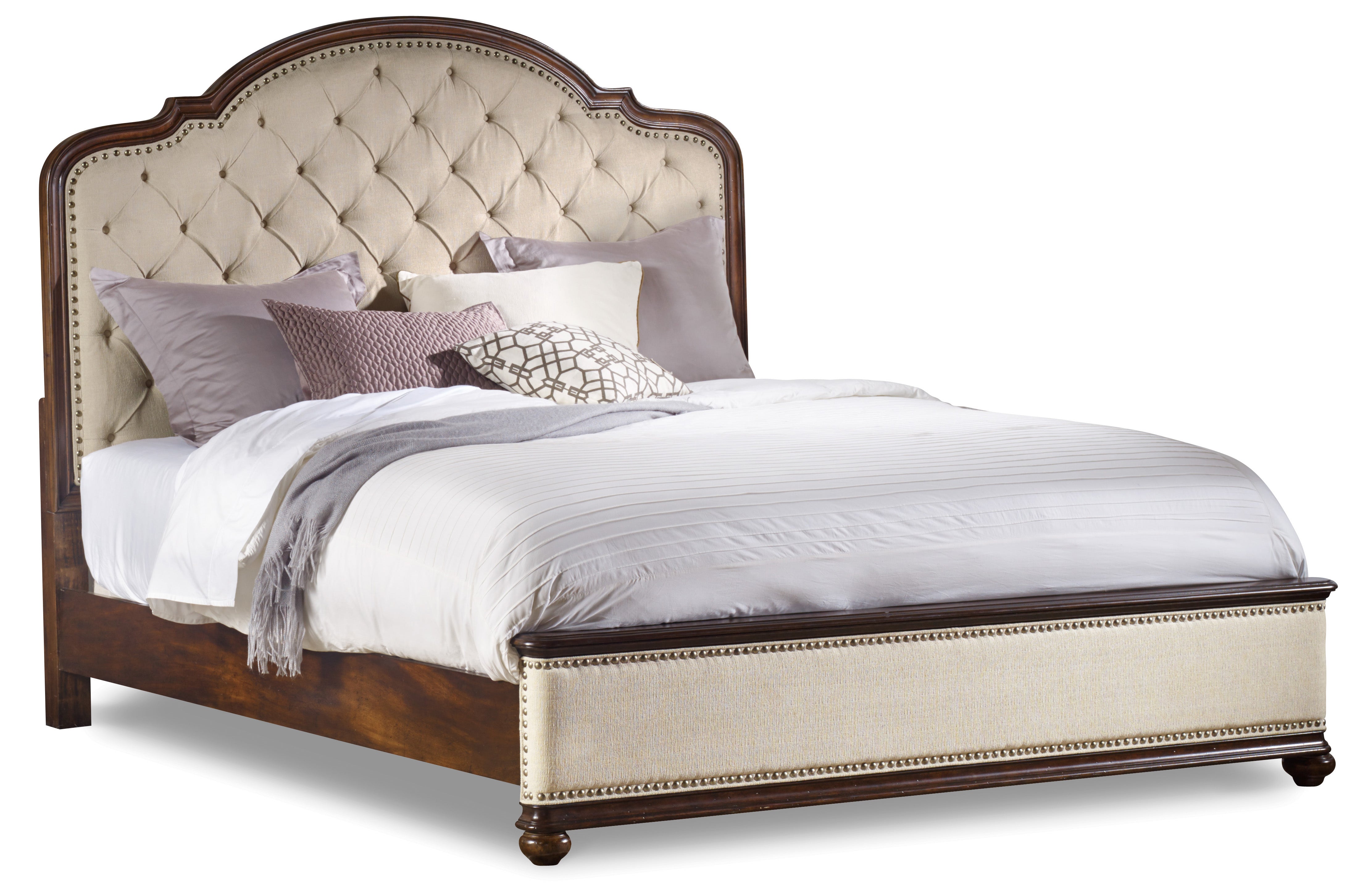 Hooker Furniture Leesburg Upholstered Bed with Wood Rails