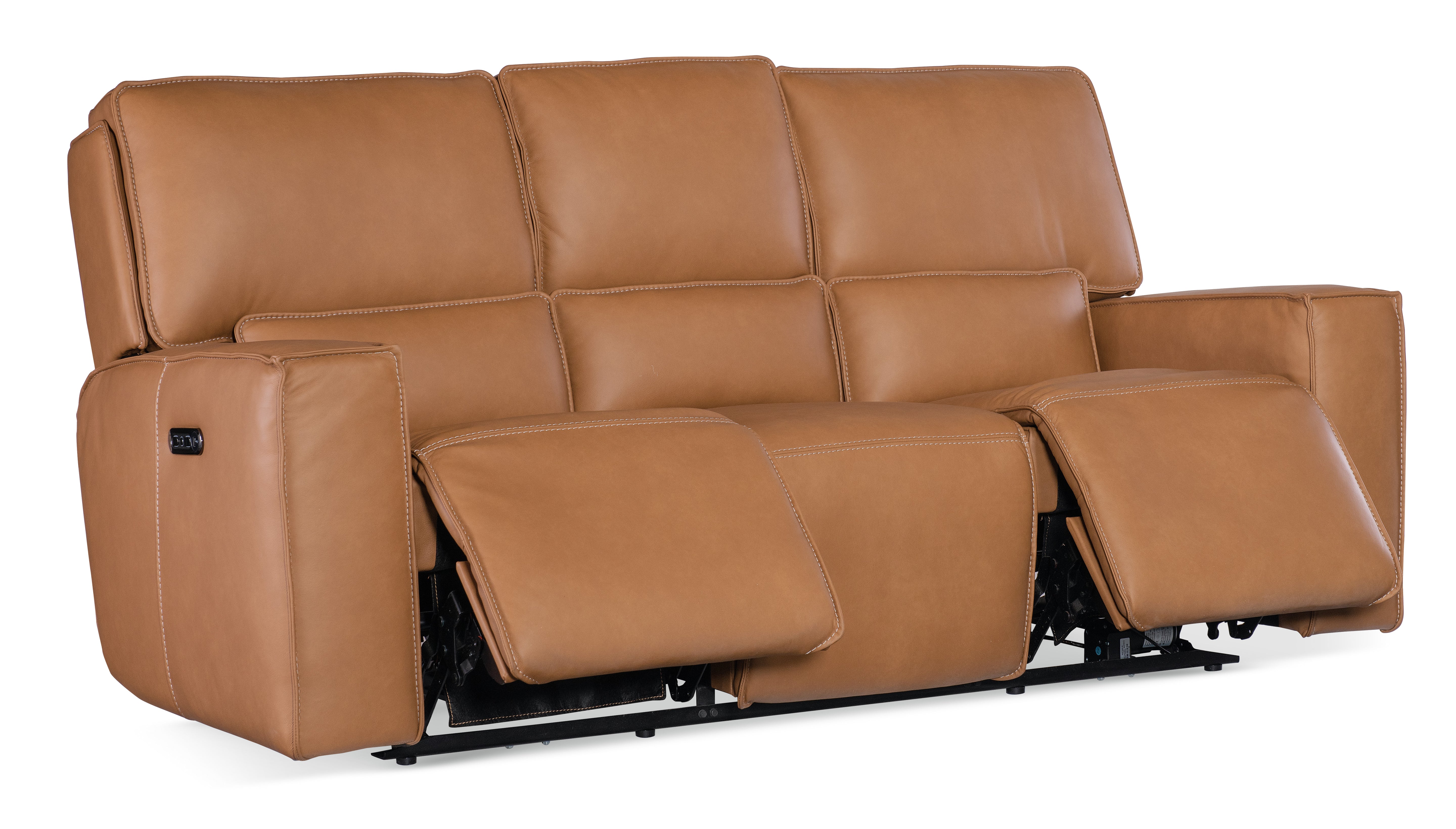 Hooker Furniture Miles Zero Gravity Sofa with Power Recline Power Headrest in Brown