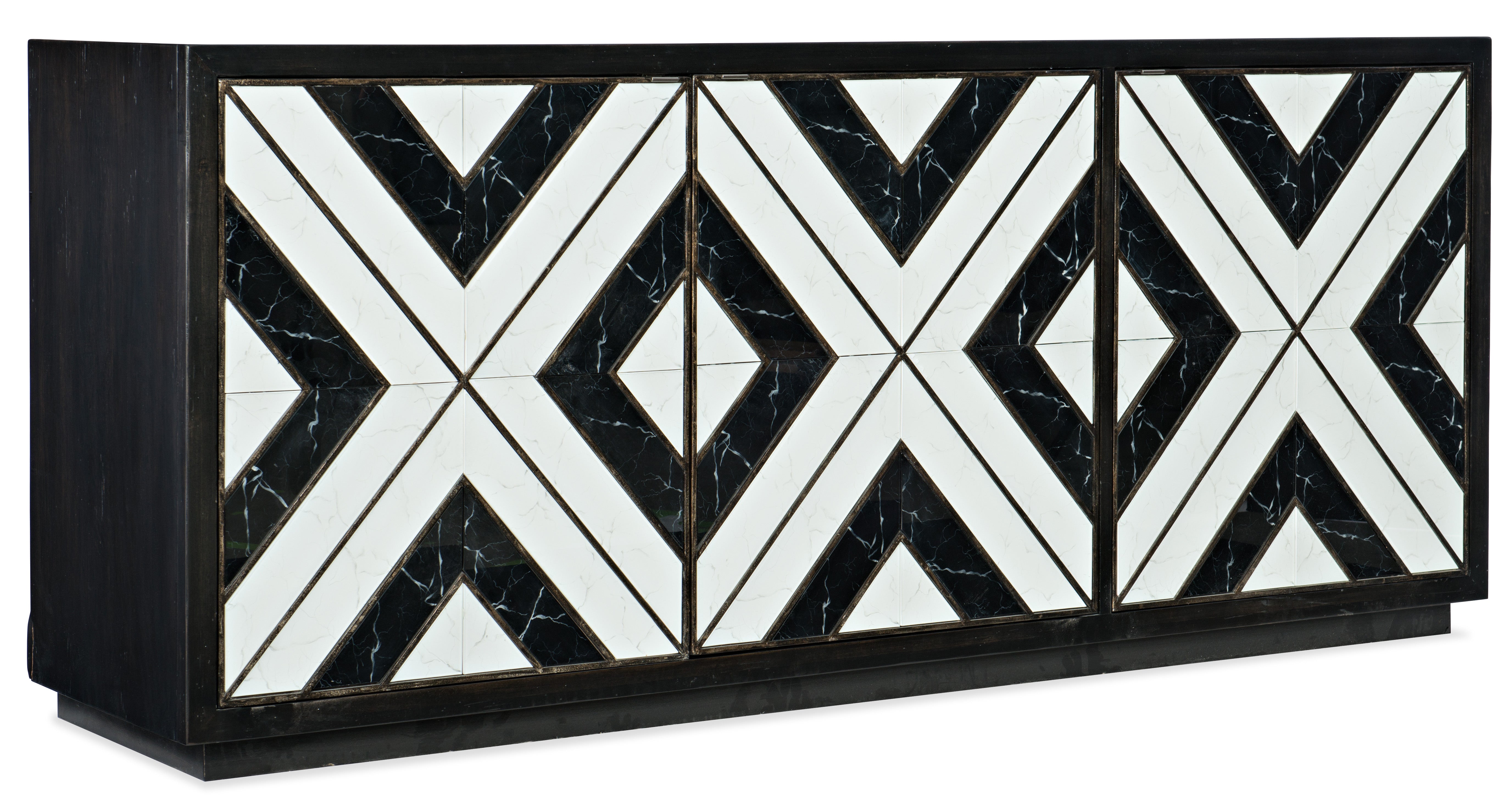 Hooker Furniture Sanctuary Noir Et Blanc Entertainment Console in Blacks