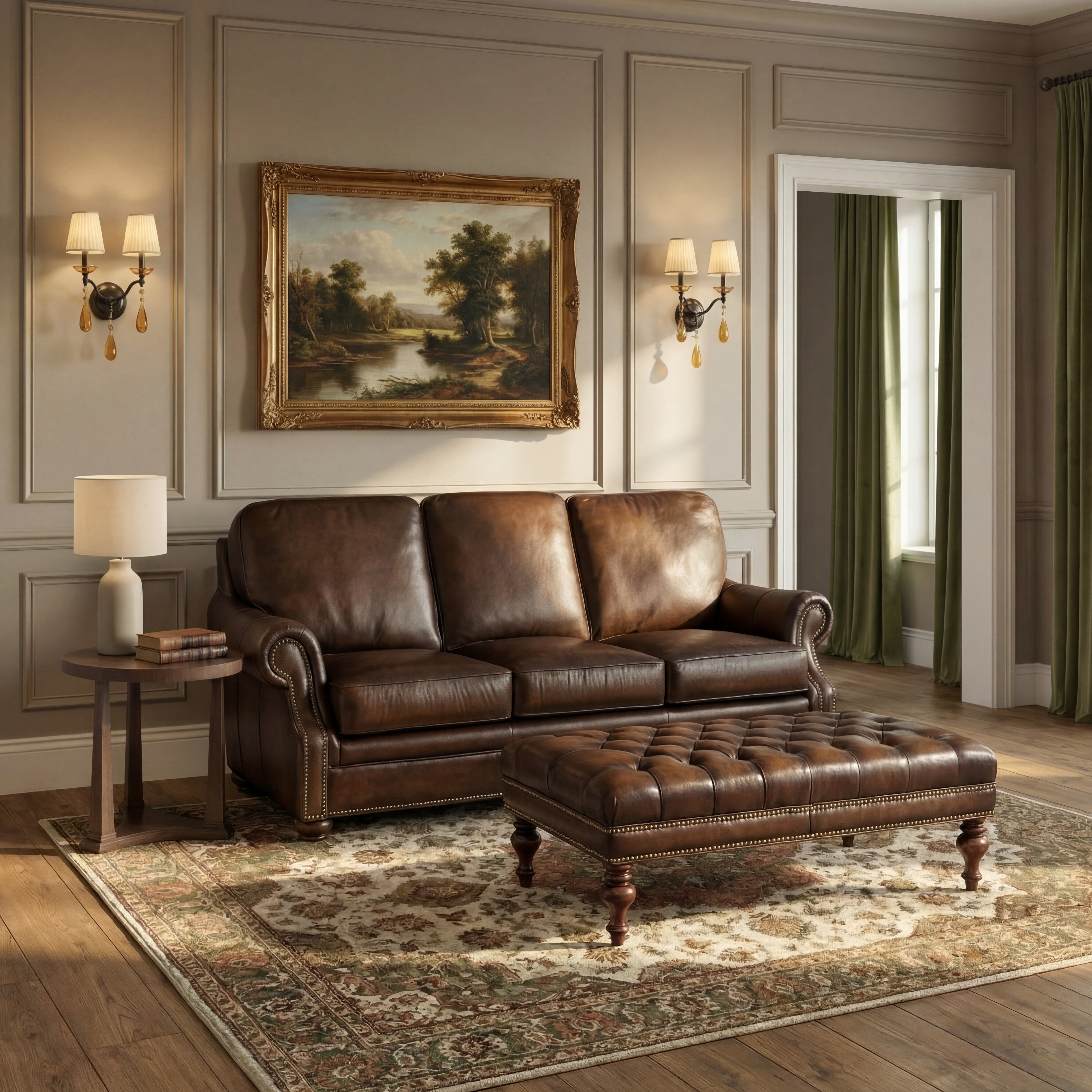Hooker Furniture Kingley Cocktail Ottoman in Dark Brown