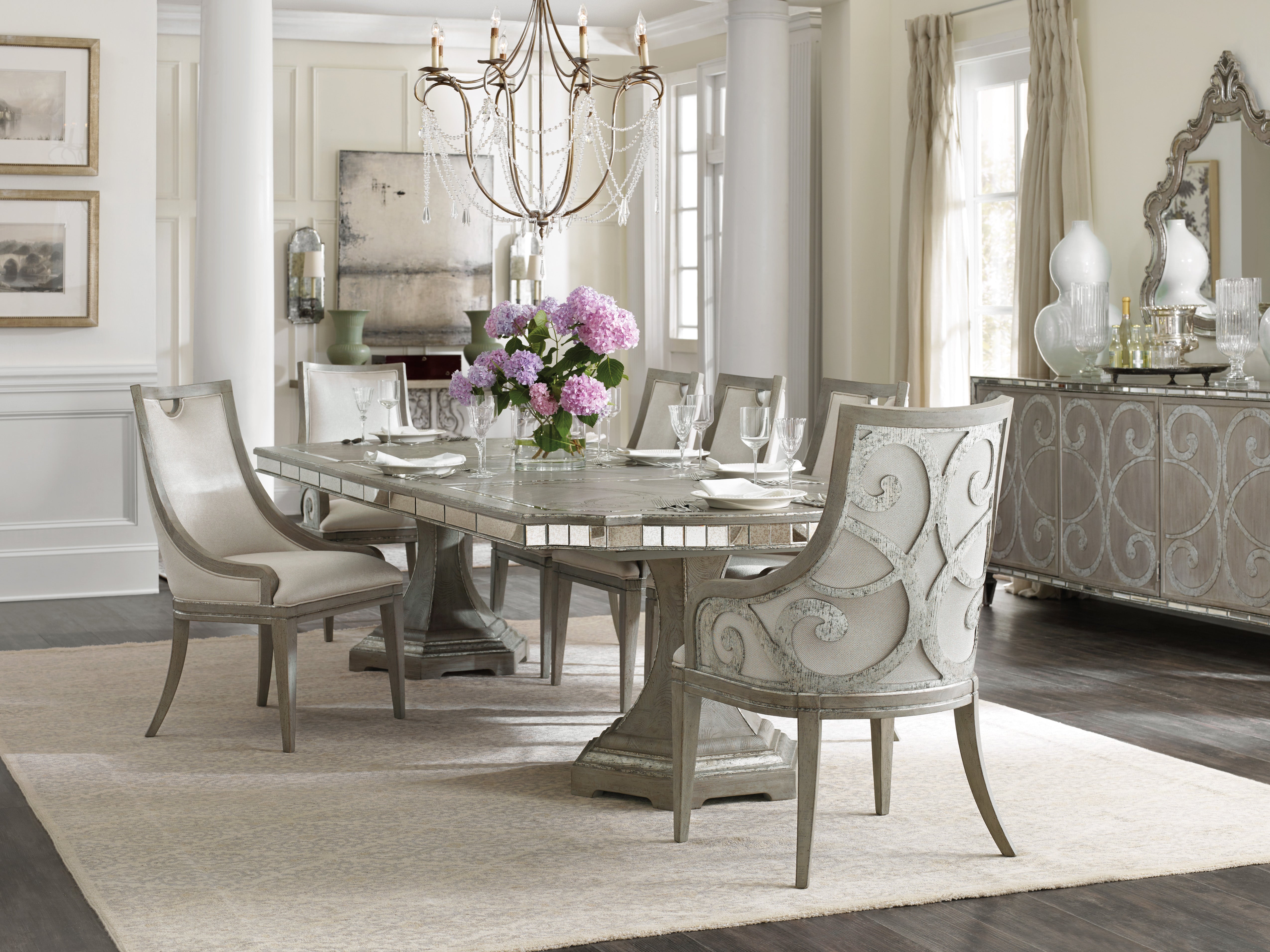 Hooker Furniture Sanctuary Rectangle Dining Table with 2-20in Leaves