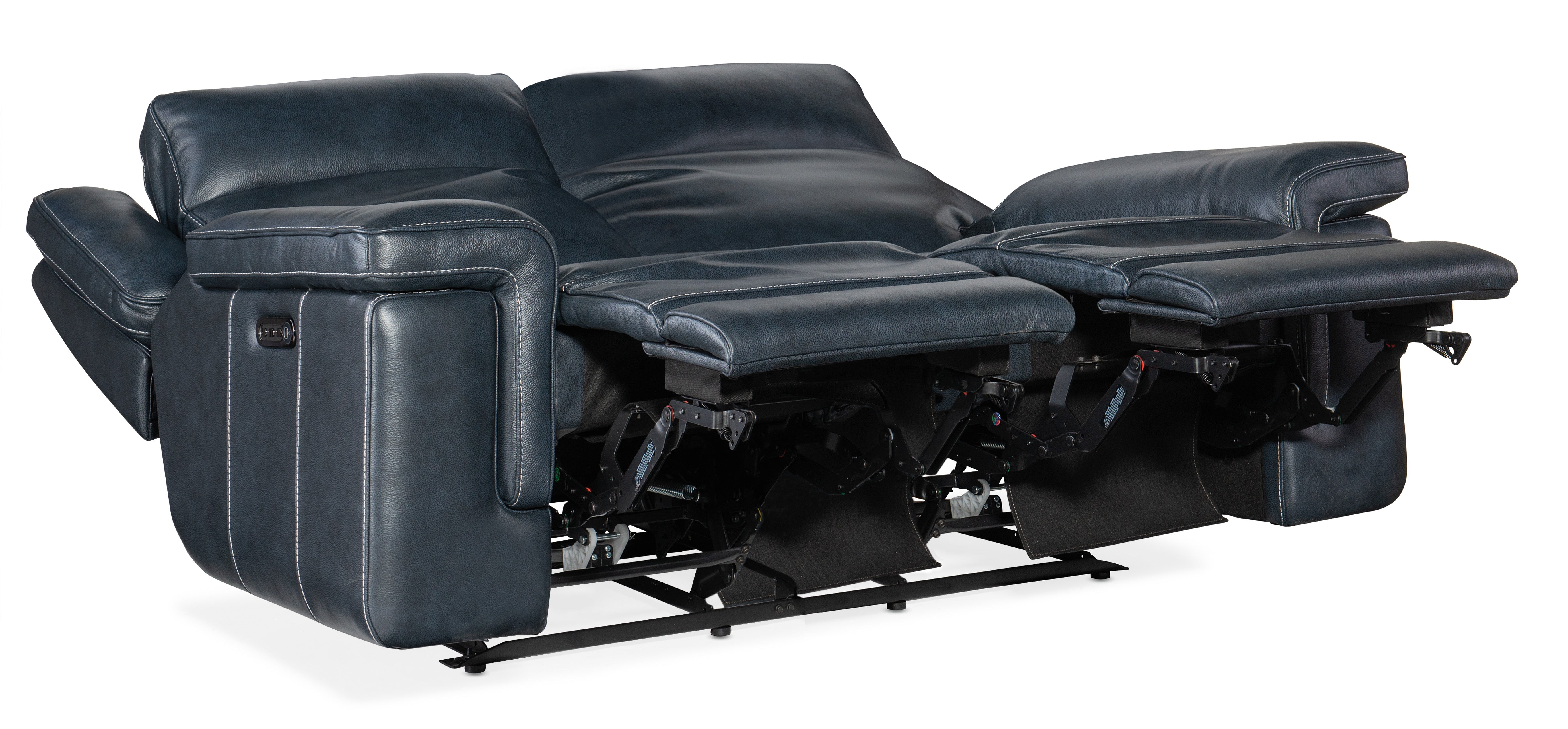 Hooker Furniture Montel Lay Flat Power Loveseat with Power Headrest & Lumbar in Medium Blue