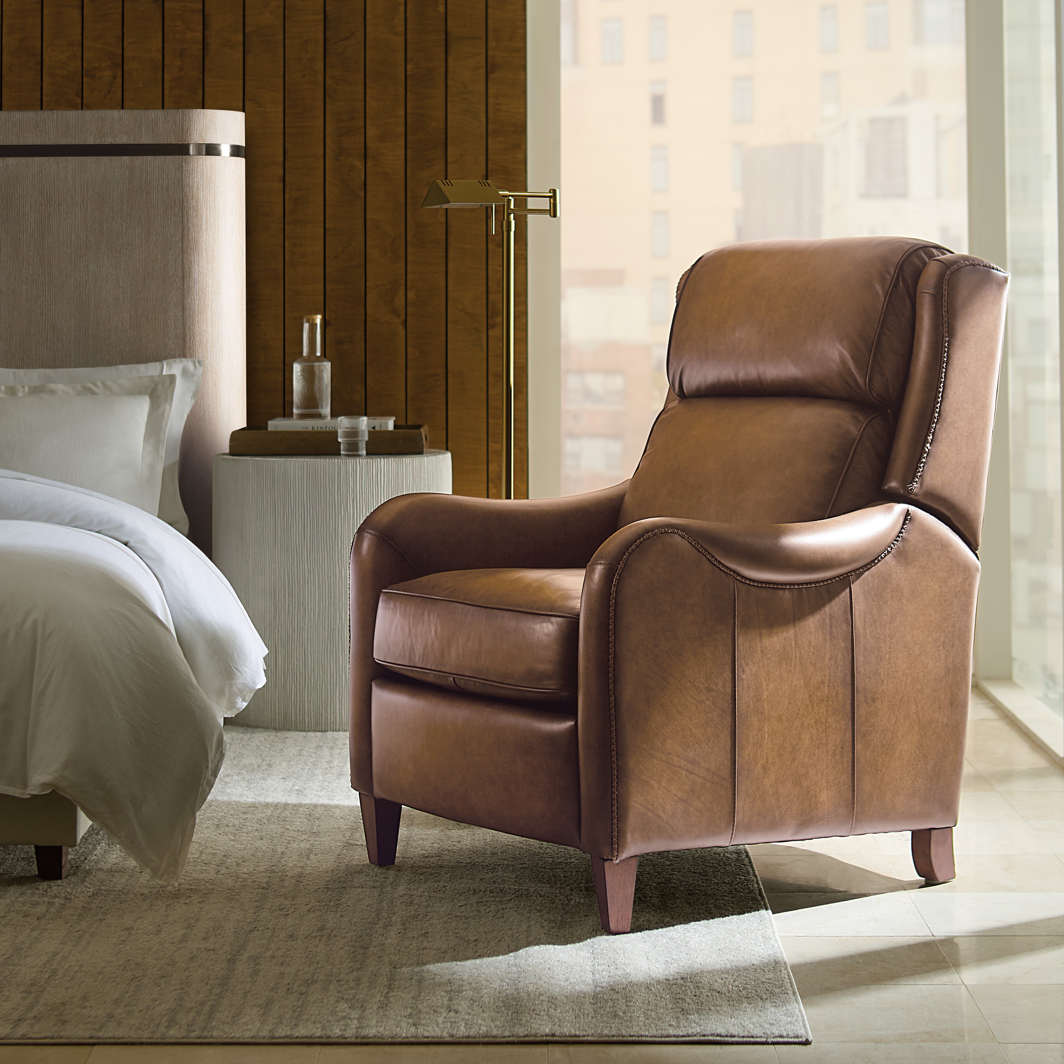 Hooker Furniture Carrington Power Recliner w/Power Headrest in Brown