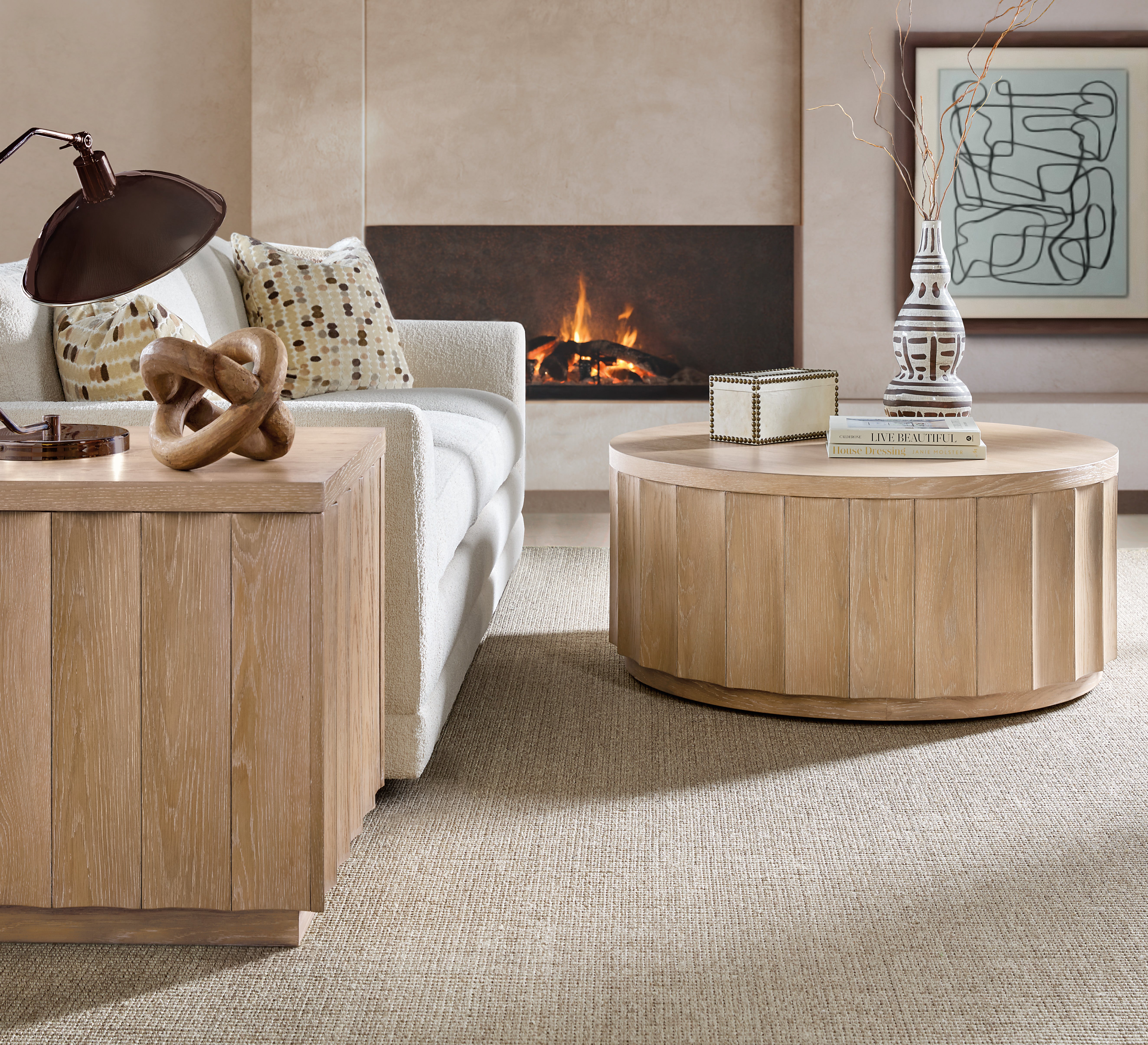 Hooker Furniture Commerce and Market Willow Coffee Table in Light Wood
